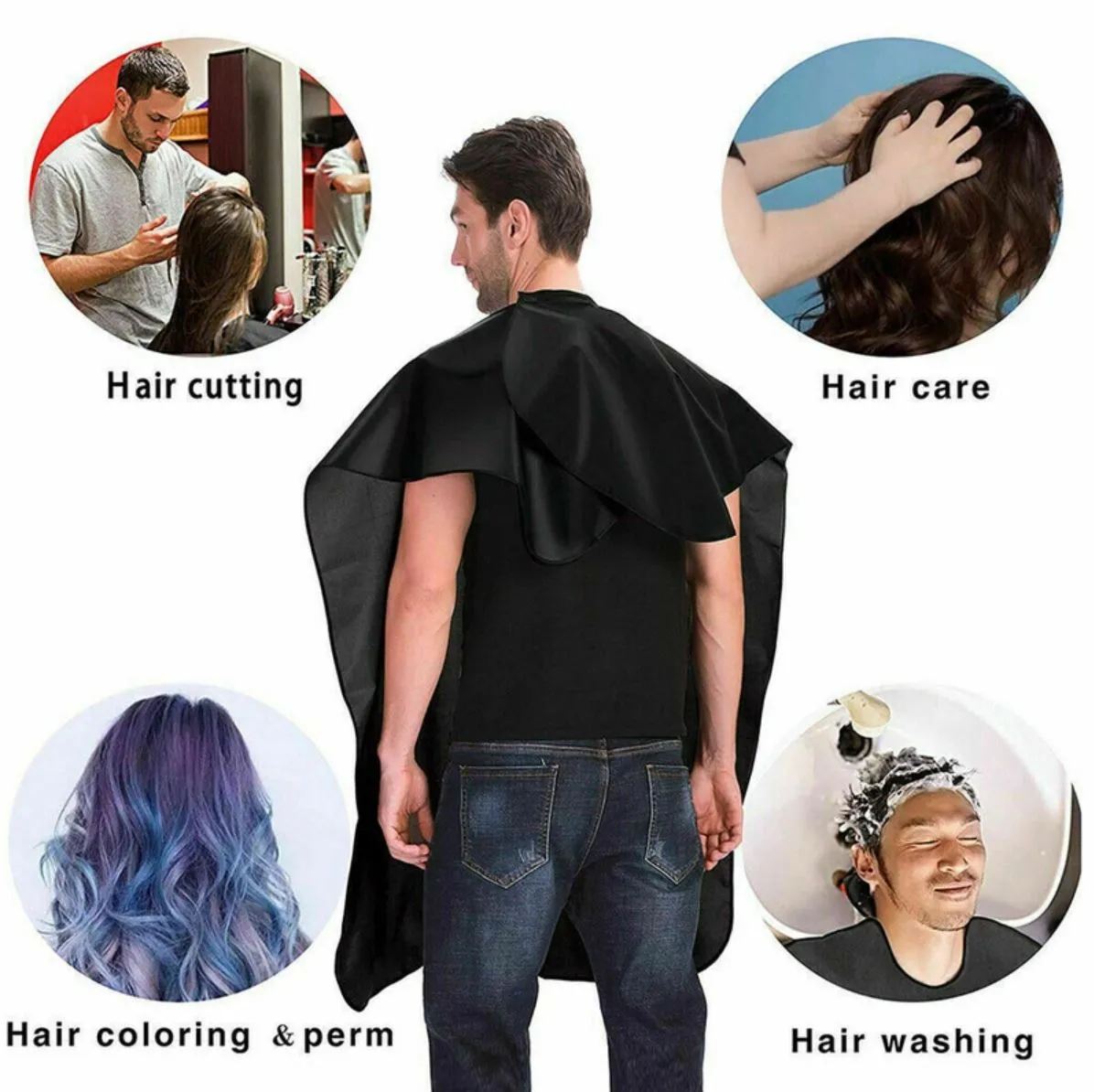 20 X Black Hairdressing Hair Cutting Cape Barber Hairdresser Salon Gown