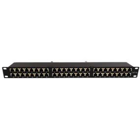 48-Port CAT6A Shielded Patch Panel, 19" Rackmount 1U