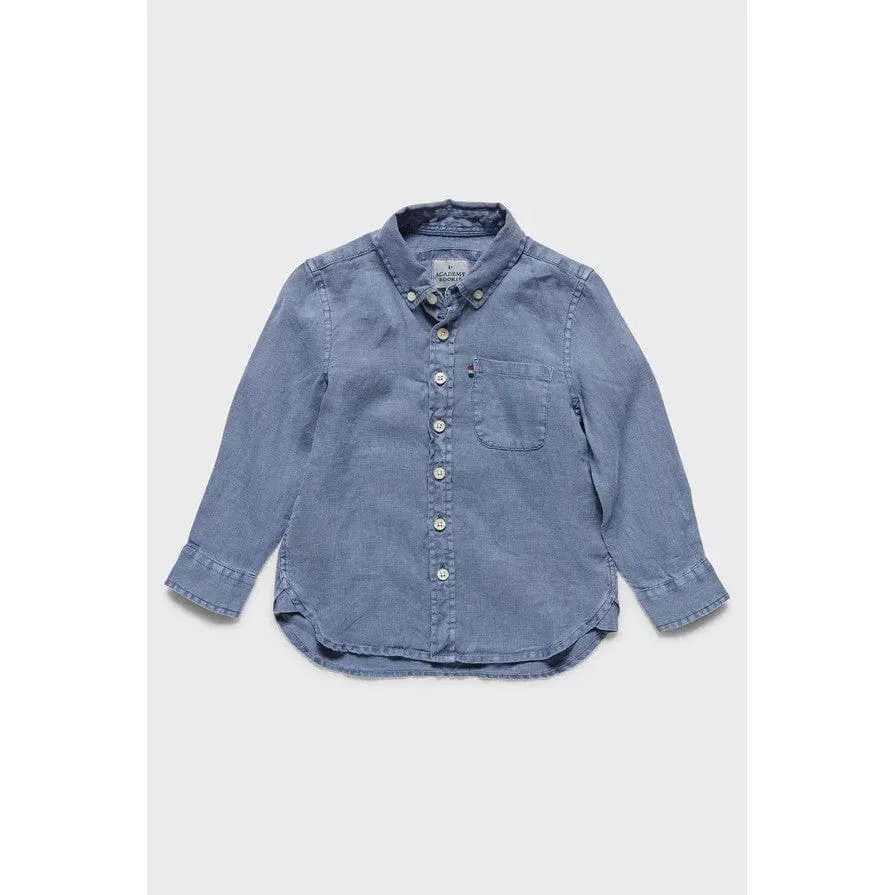 Academy Brand Rookie Hampton Linen Shirt - Blue Horizon