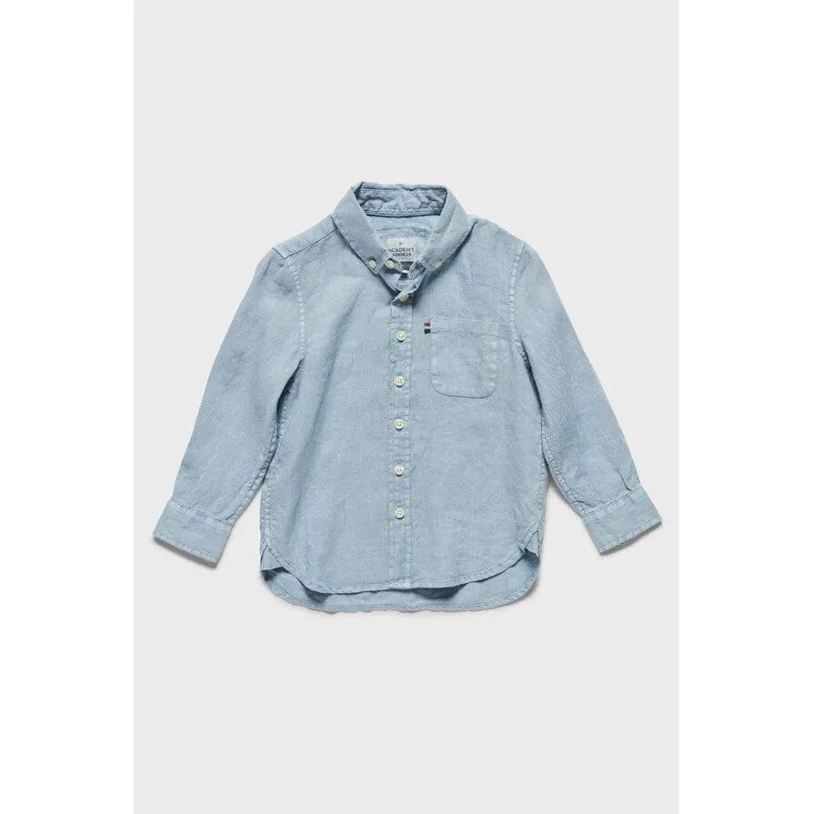 Academy Brand Rookie Hampton Linen Shirt - Bluebell