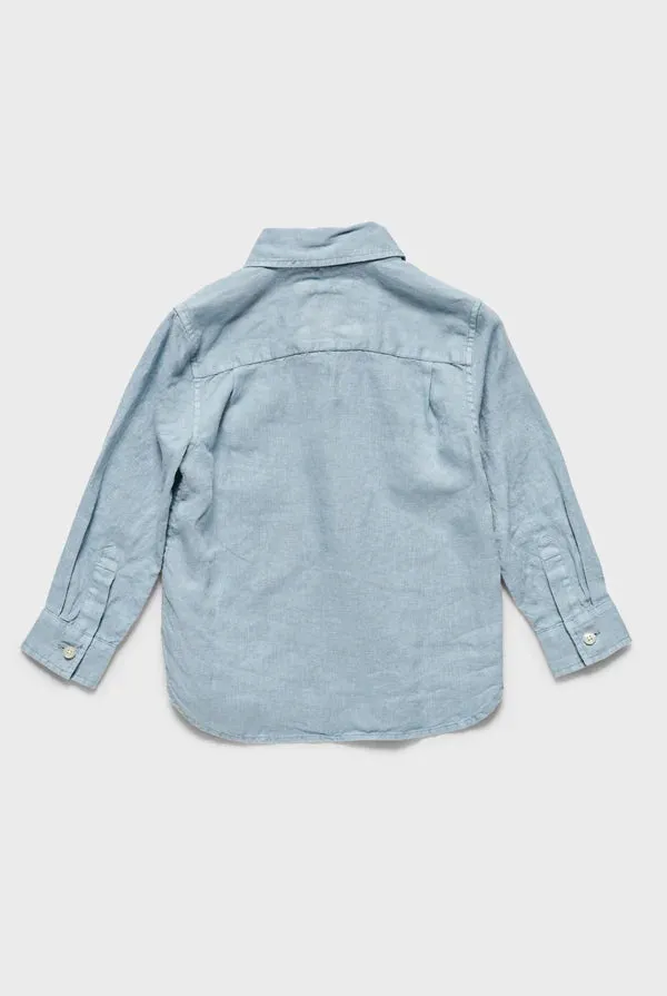 Academy Brand Rookie Hampton Linen Shirt - Bluebell