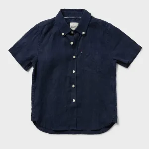 Academy Brand Rookie Hampton Linen Short Sleeve Shirt - Navy