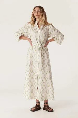 ADELINE LINEN DRESS | Ikat Print