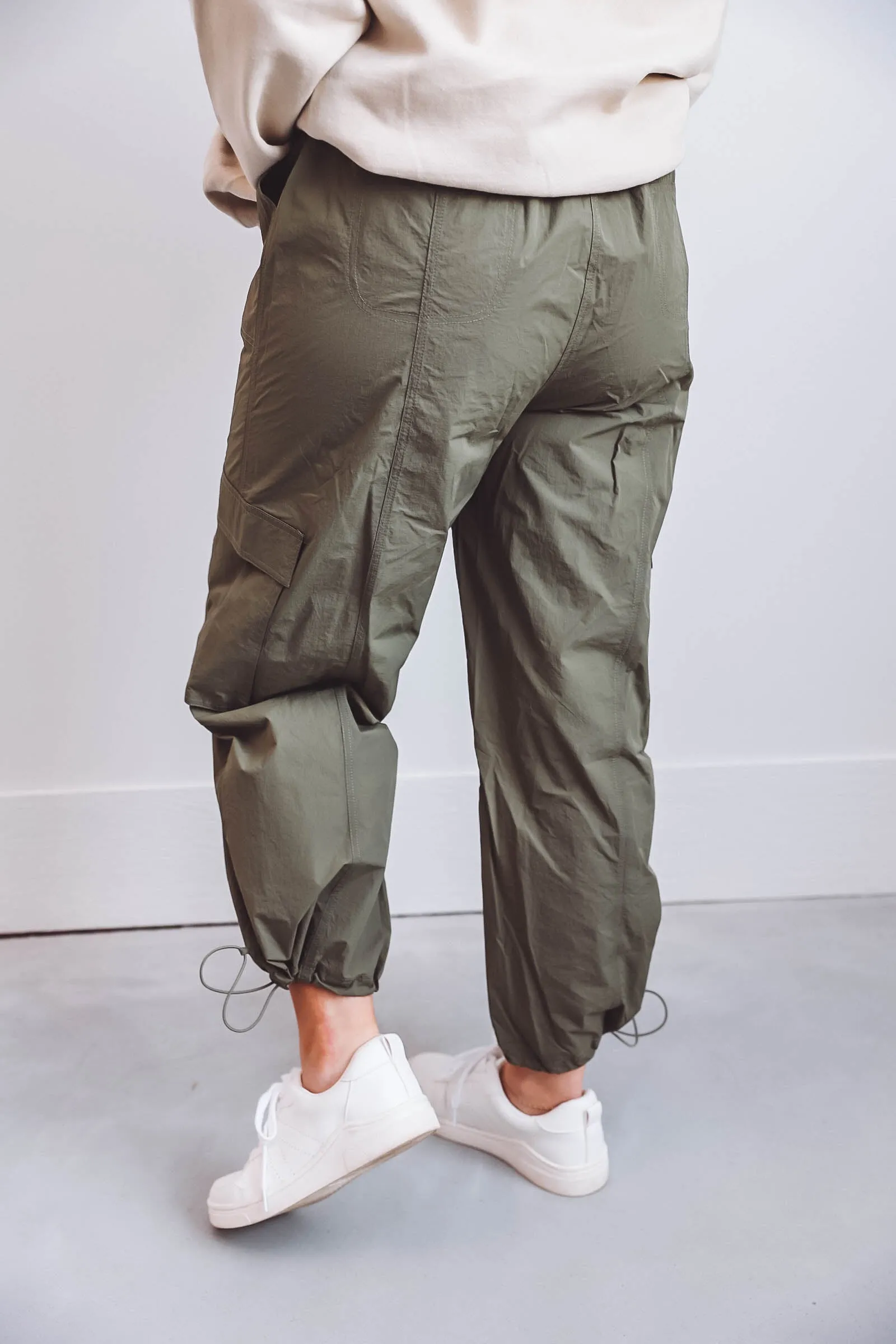 Alana Cargo Pants-Olive