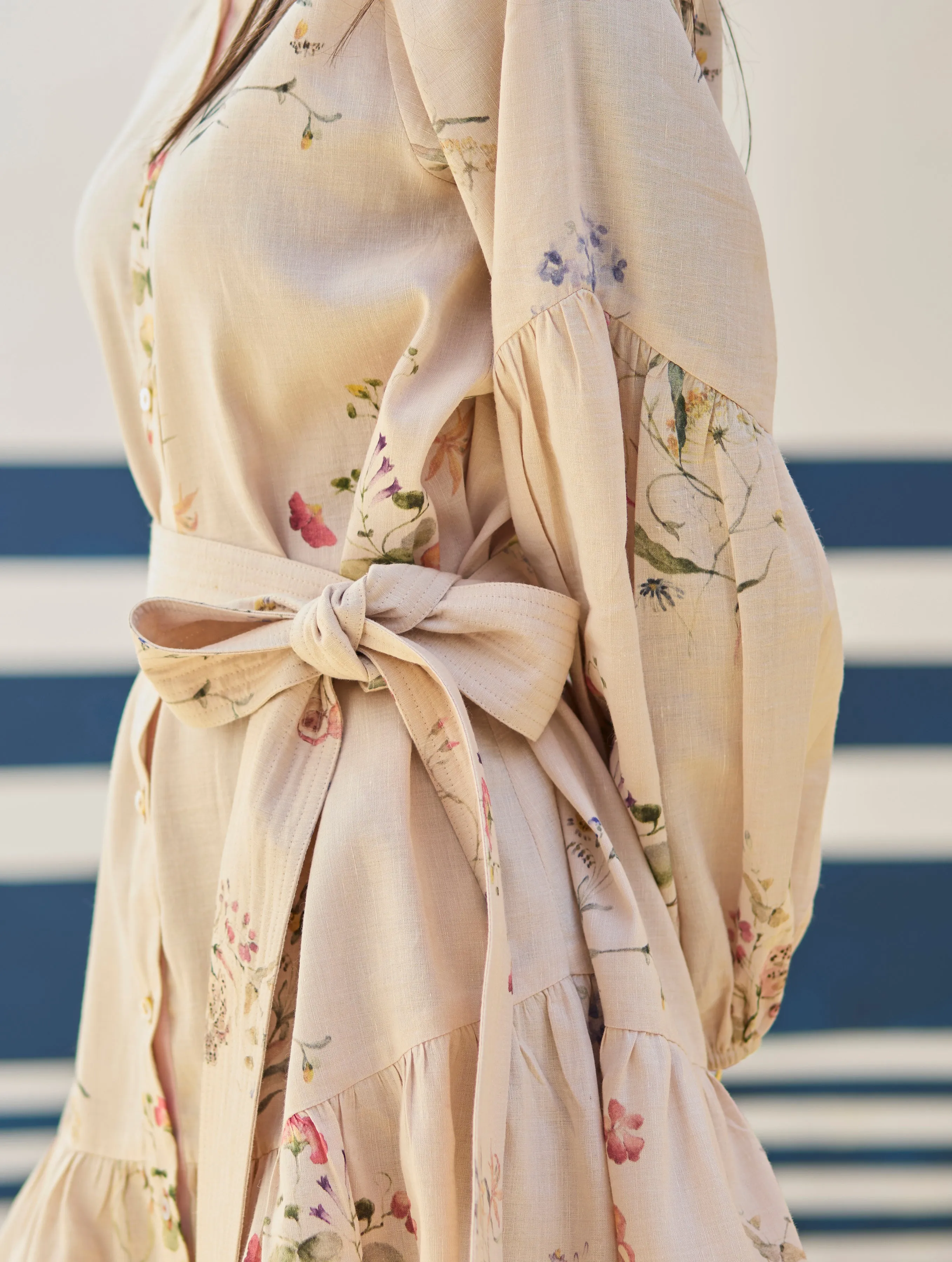 Alara Floral Shirt Dress - Sand