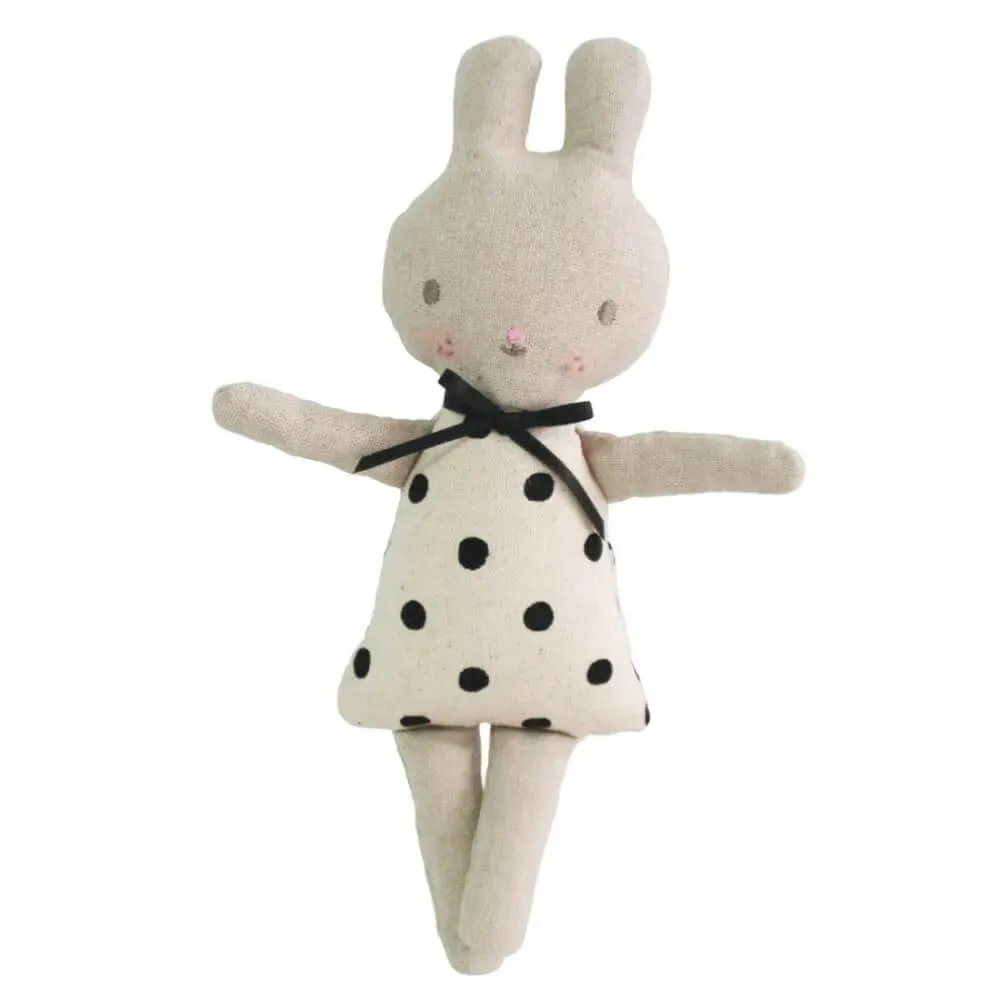 Alimrose Linen Black Spot Bonnie Bunny Rattle