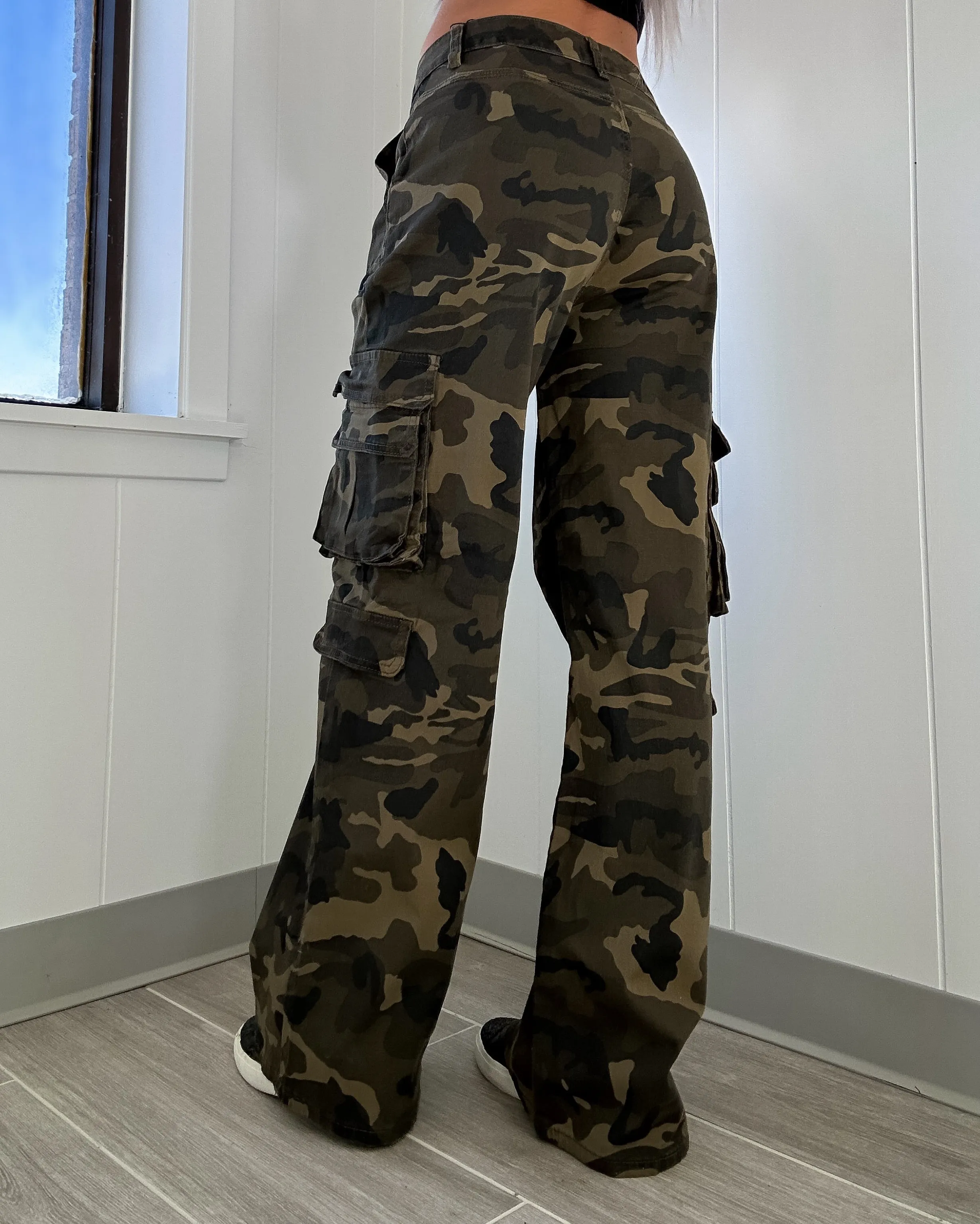 Alyx High Waist Cargo Pants - Green Camo