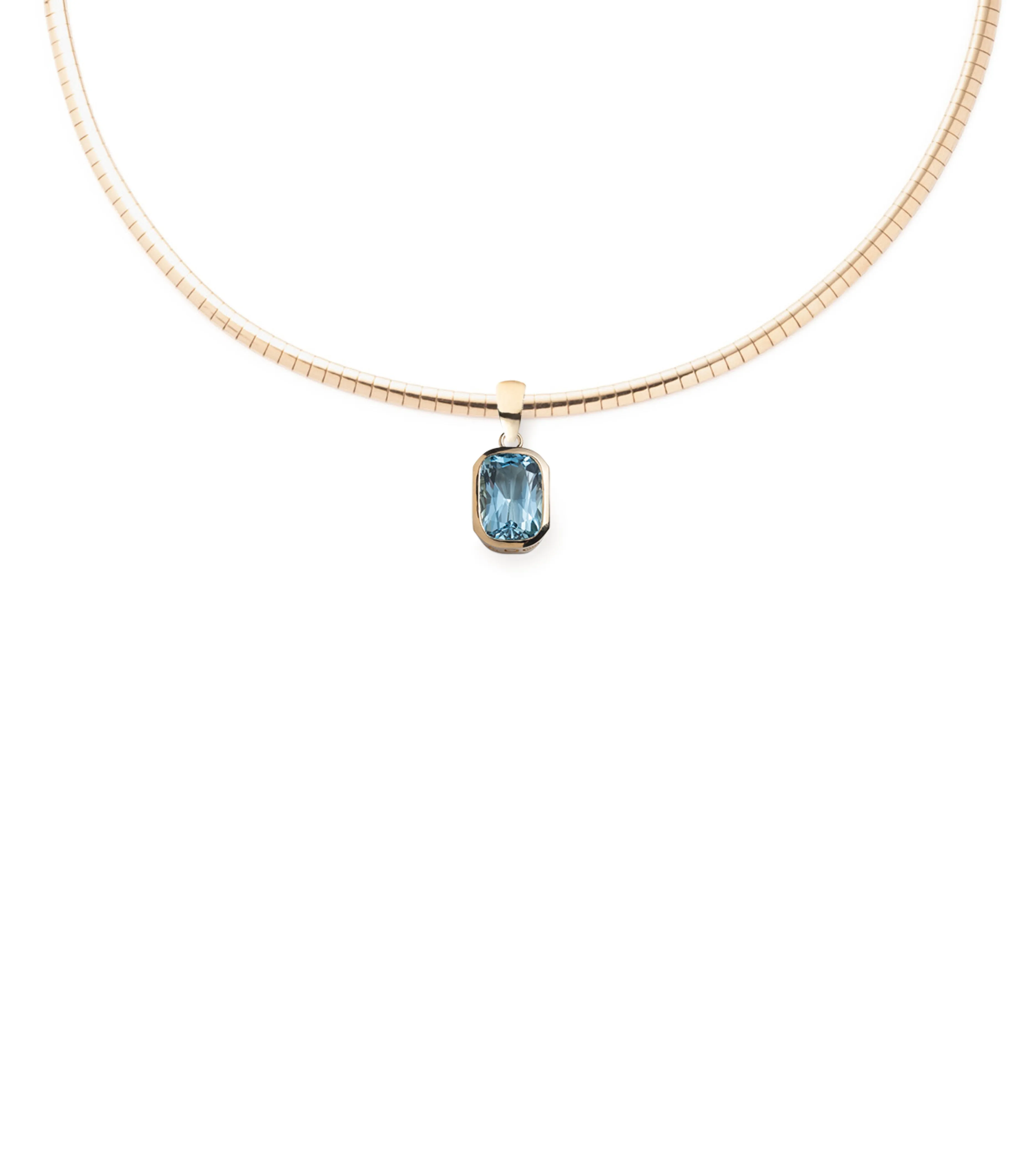 Aquamarine - Reverie : One of A Kind Gemstone Small Sleek Collar Necklace