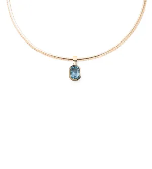 Aquamarine - Reverie : One of A Kind Gemstone Small Sleek Collar Necklace