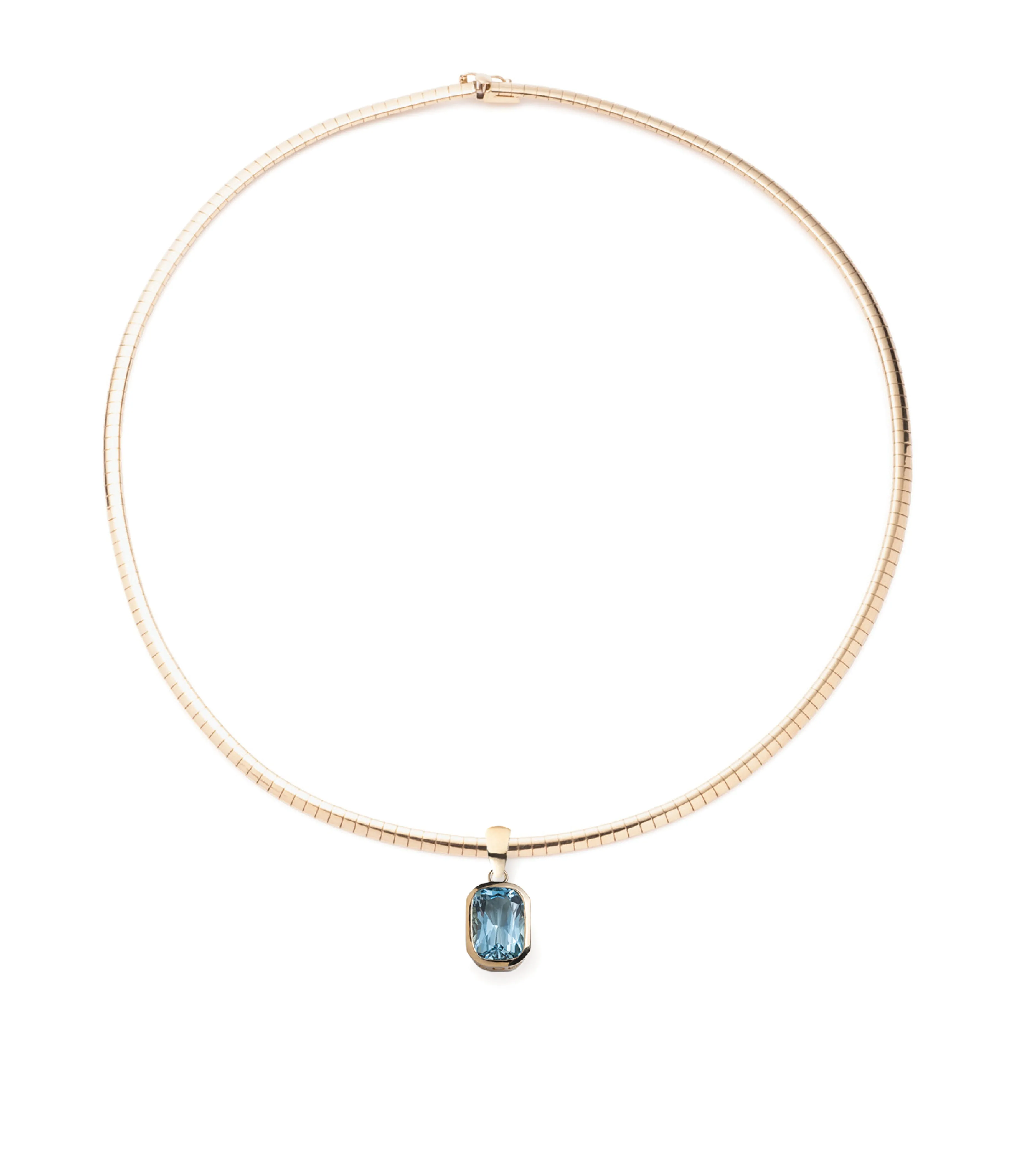 Aquamarine - Reverie : One of A Kind Gemstone Small Sleek Collar Necklace