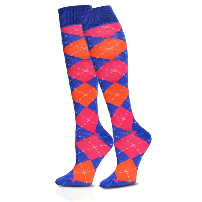 Argyle Knee High Socks