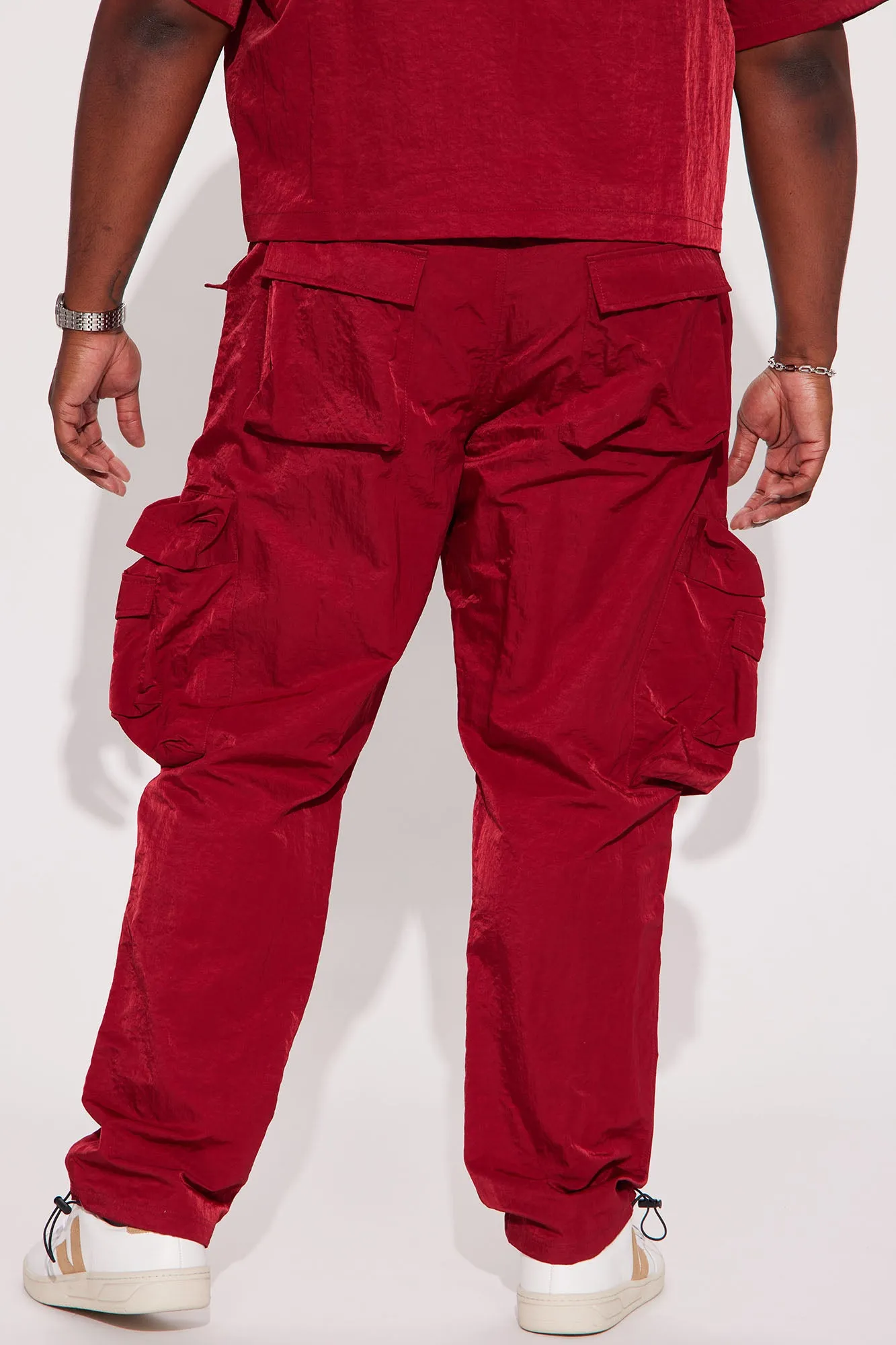 As It Was Nylon Pants - Burgundy