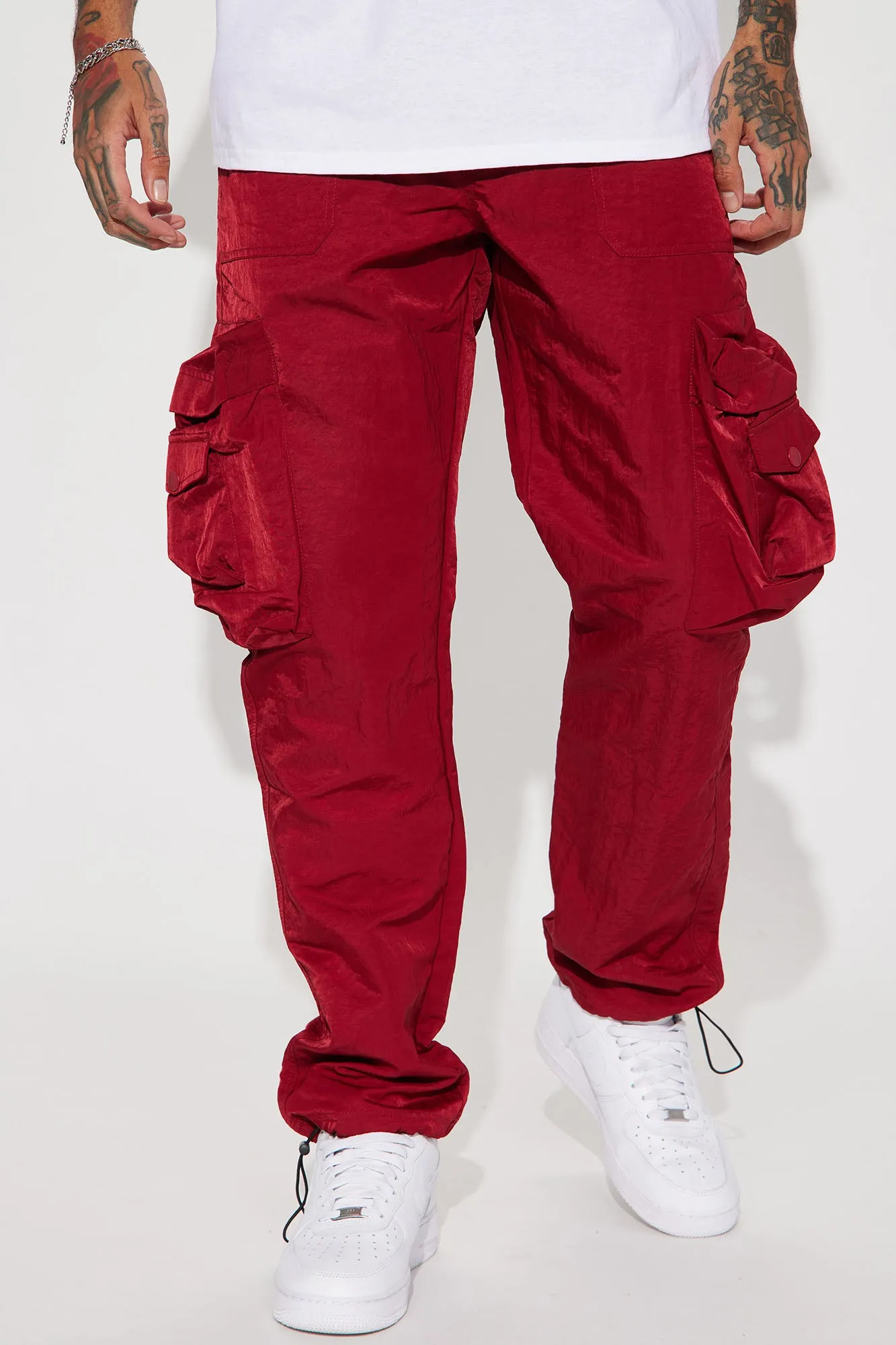 As It Was Nylon Pants - Burgundy