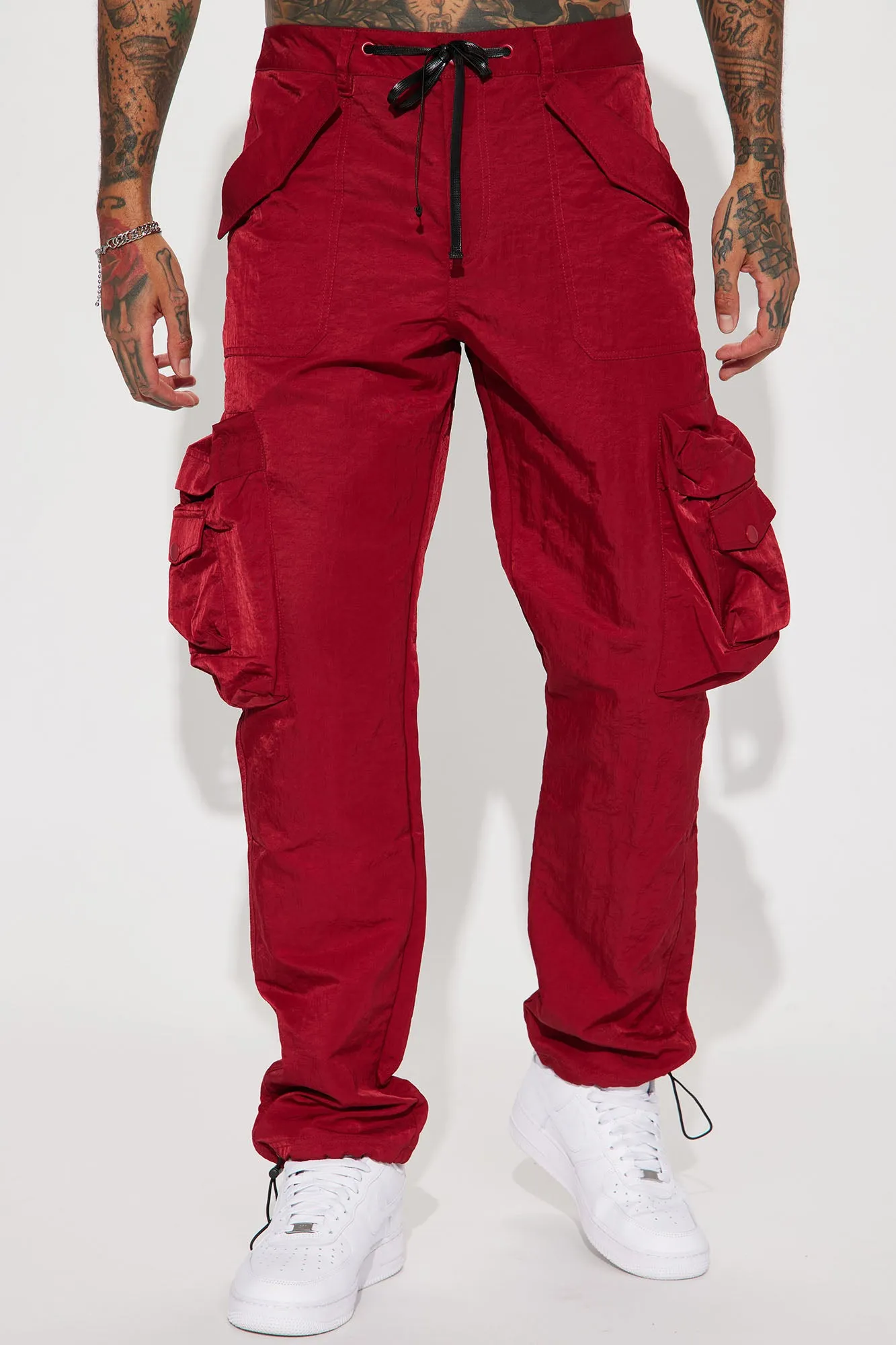 As It Was Nylon Pants - Burgundy