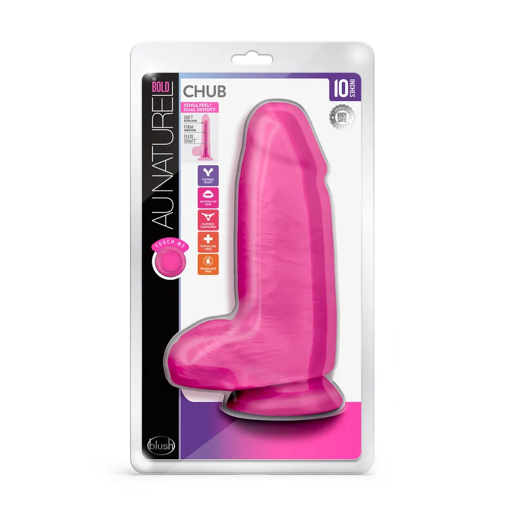 Au Naturel Bold Chub 10 Inch Sensa Feel Dildo Pink