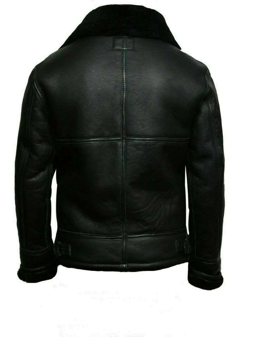 B3 Bomber RAF Aviator Pilot Black Leather Jacket