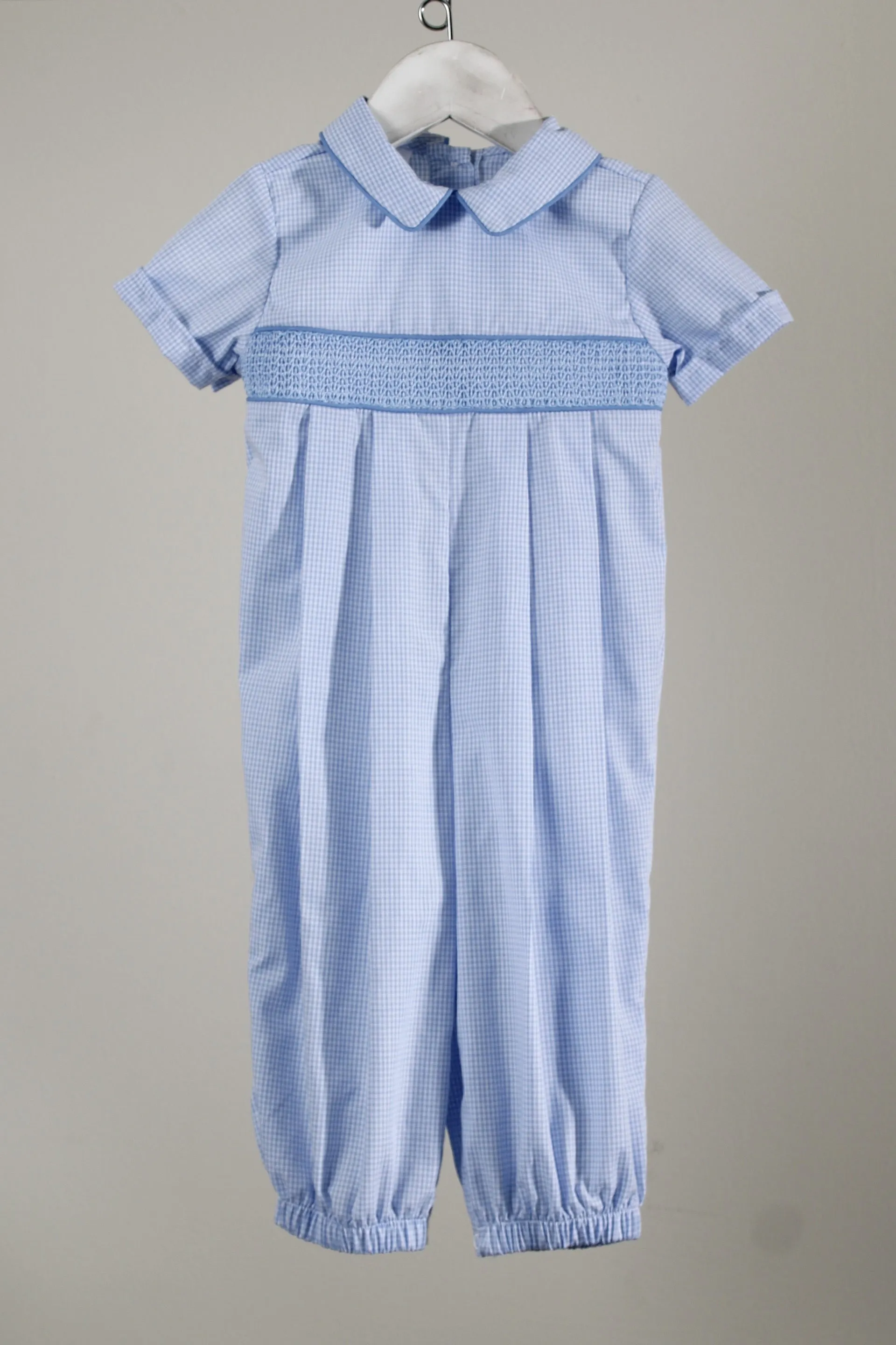 Baby Blessings Smock Blue Romper