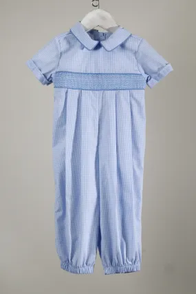 Baby Blessings Smock Blue Romper