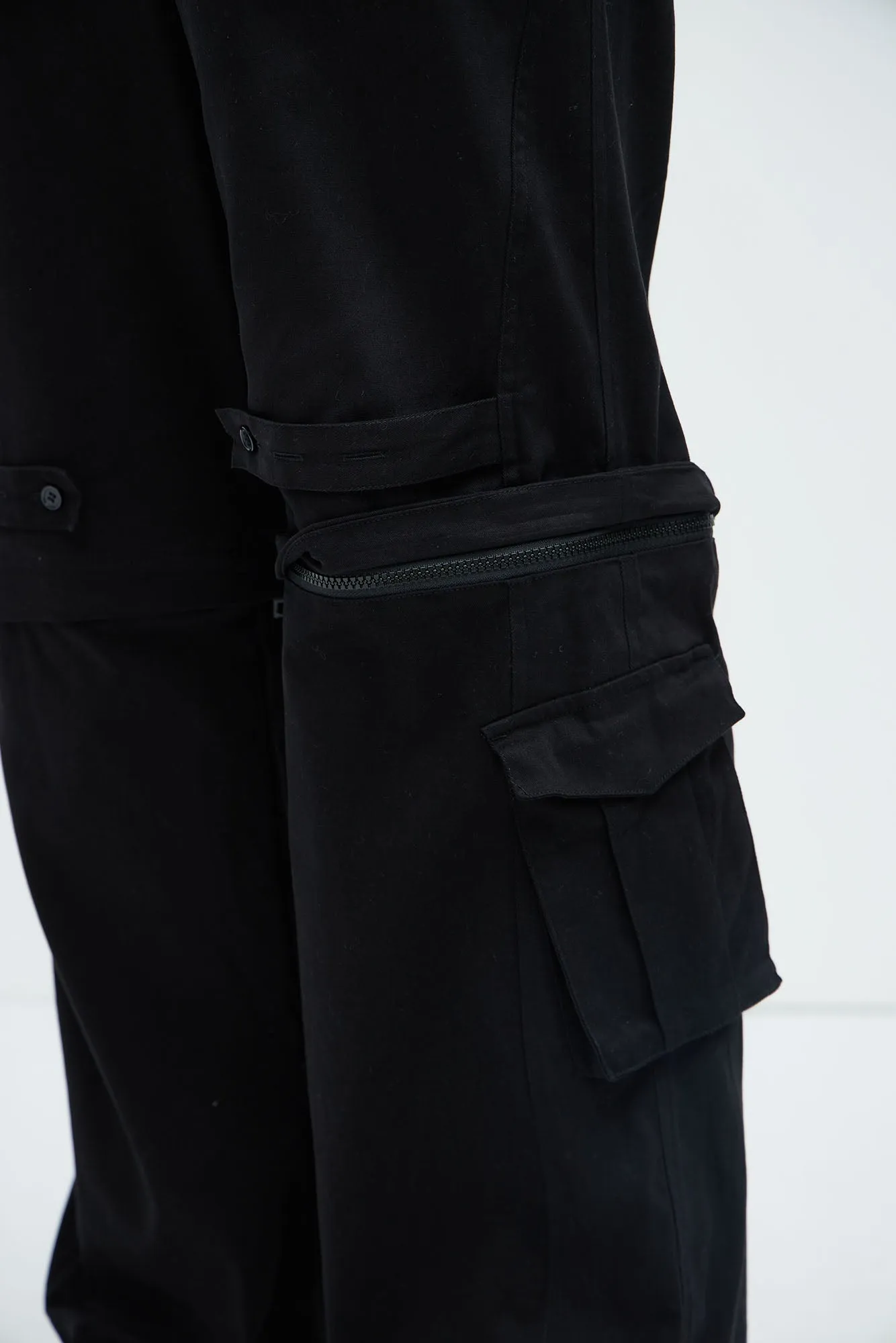 Baby Come Back Zip Off Cargo Pants - Black