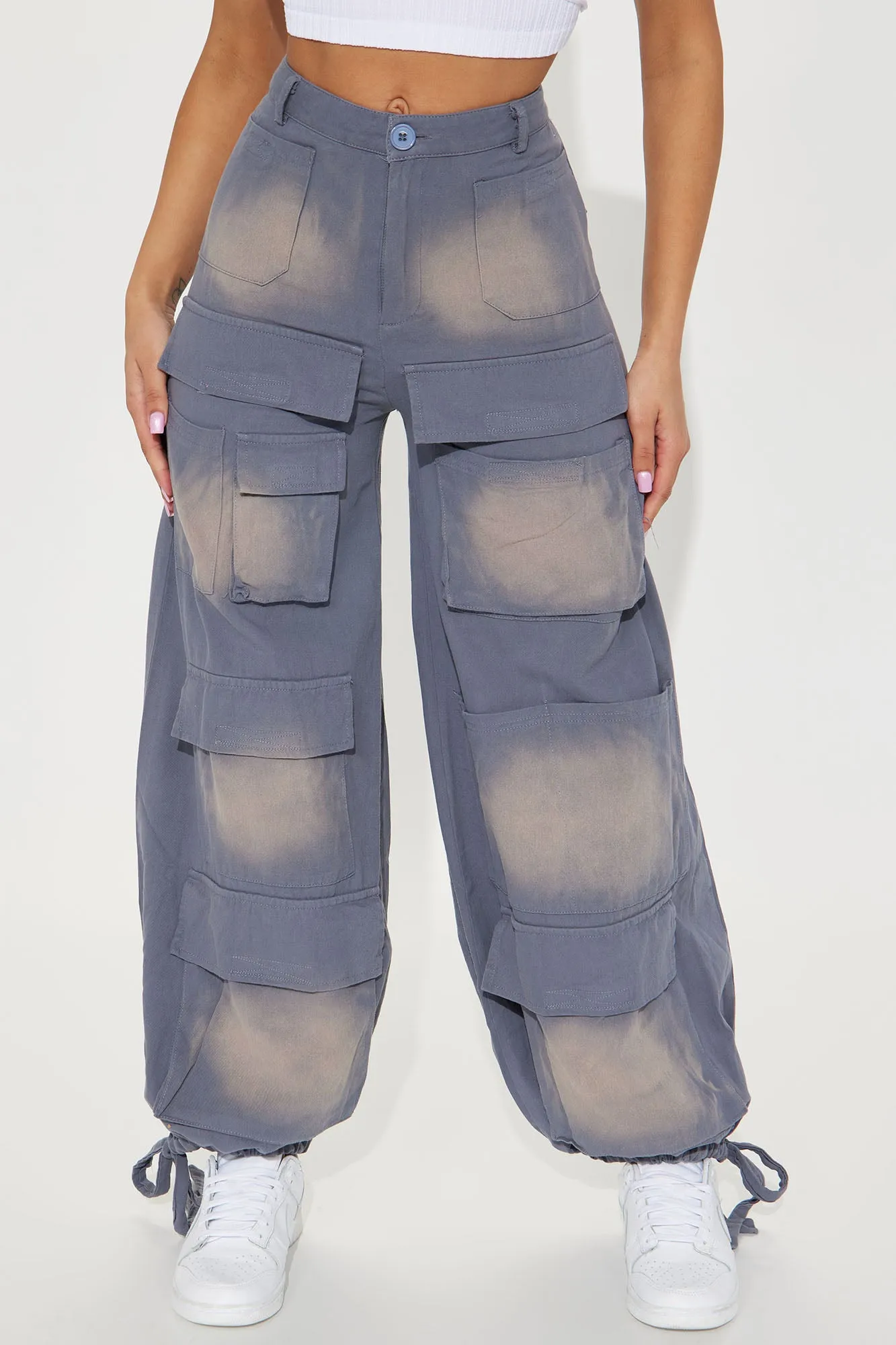 Backstage Mineral Wash Cargo Pants - Grey