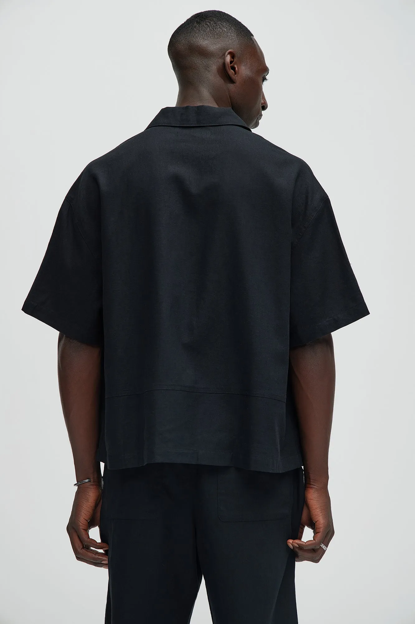 Bahamas Linen Cuban Shirt - Black