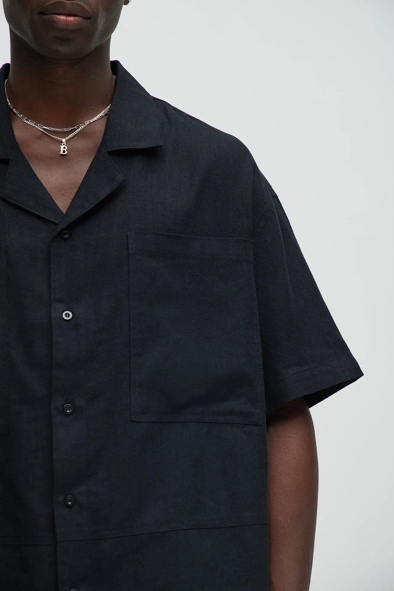 Bahamas Linen Cuban Shirt - Black