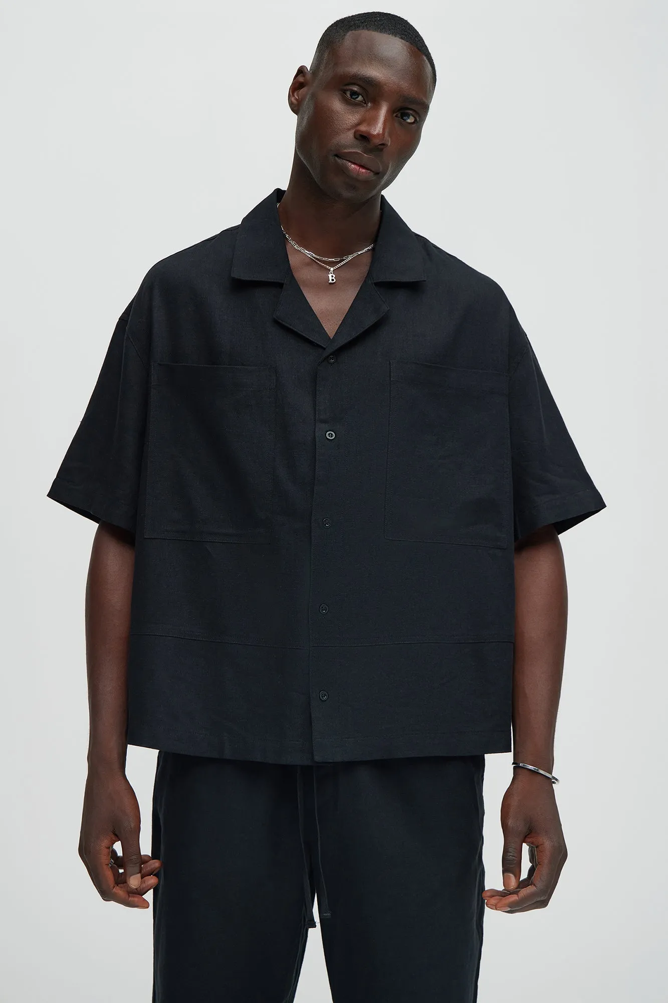 Bahamas Linen Cuban Shirt - Black