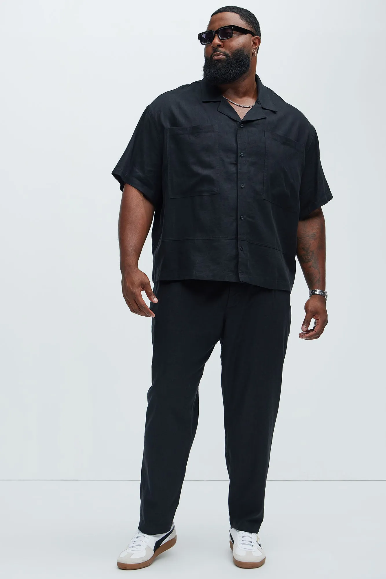 Bahamas Linen Cuban Shirt - Black