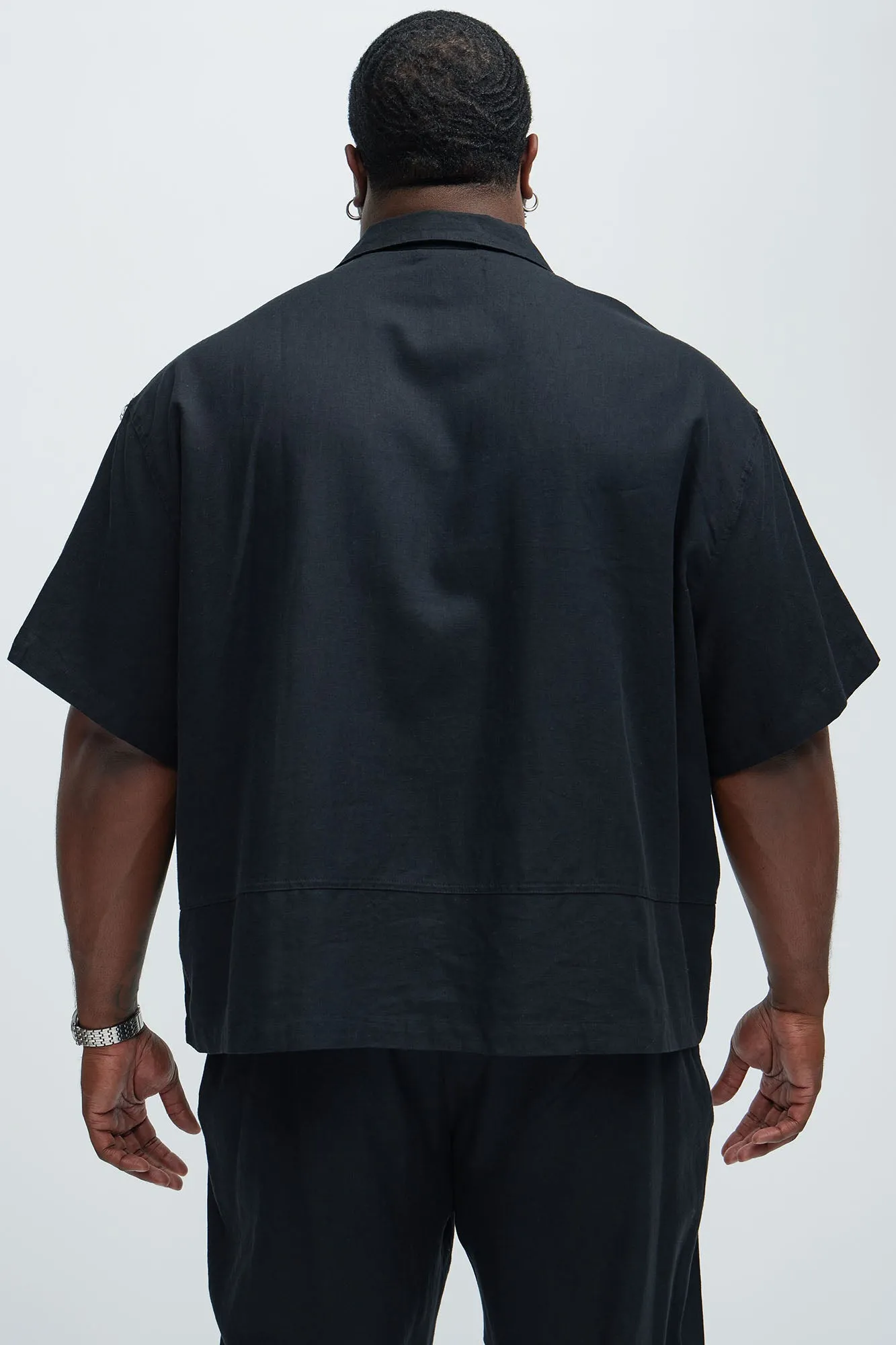 Bahamas Linen Cuban Shirt - Black