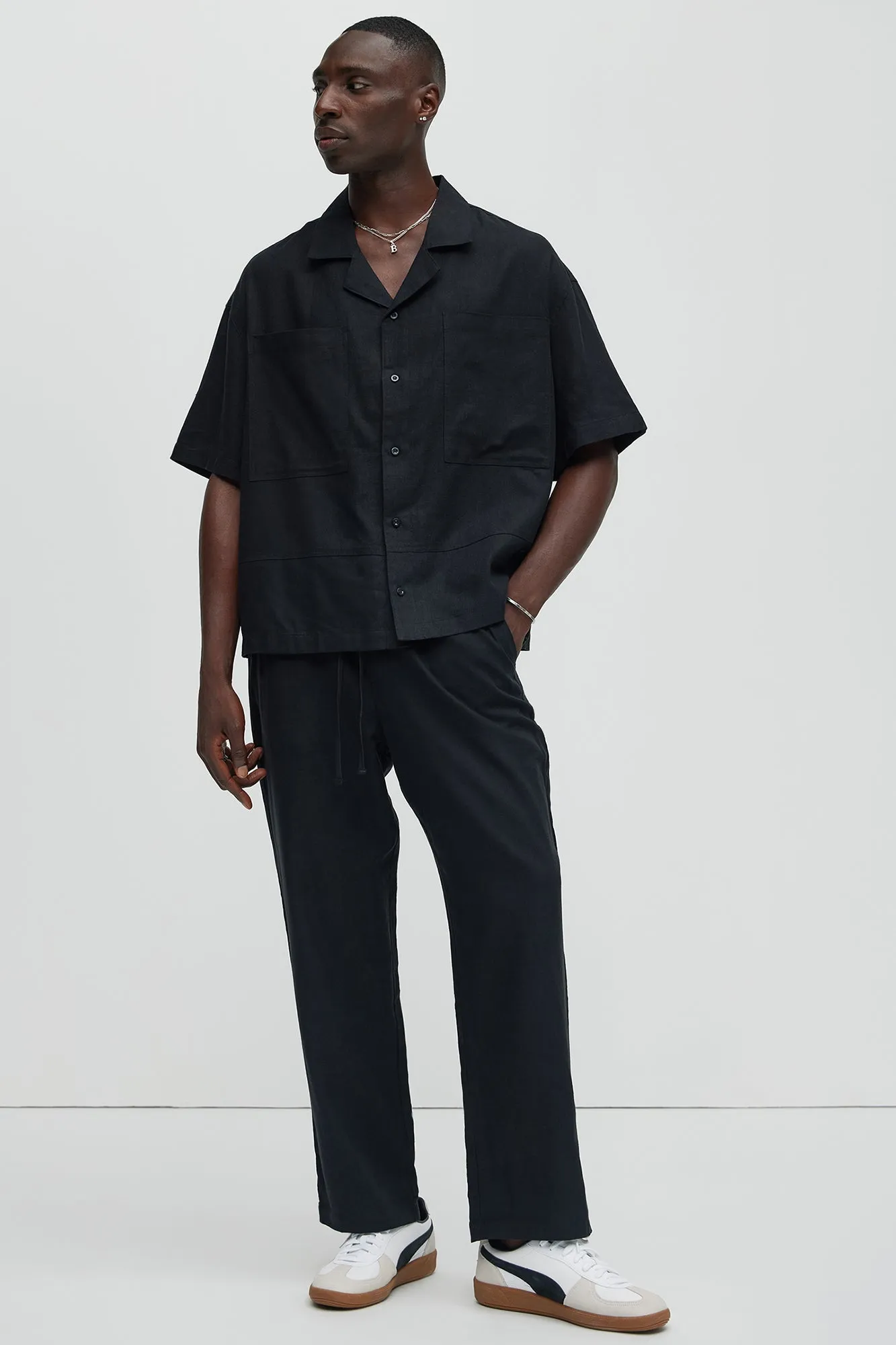 Bahamas Linen Cuban Shirt - Black