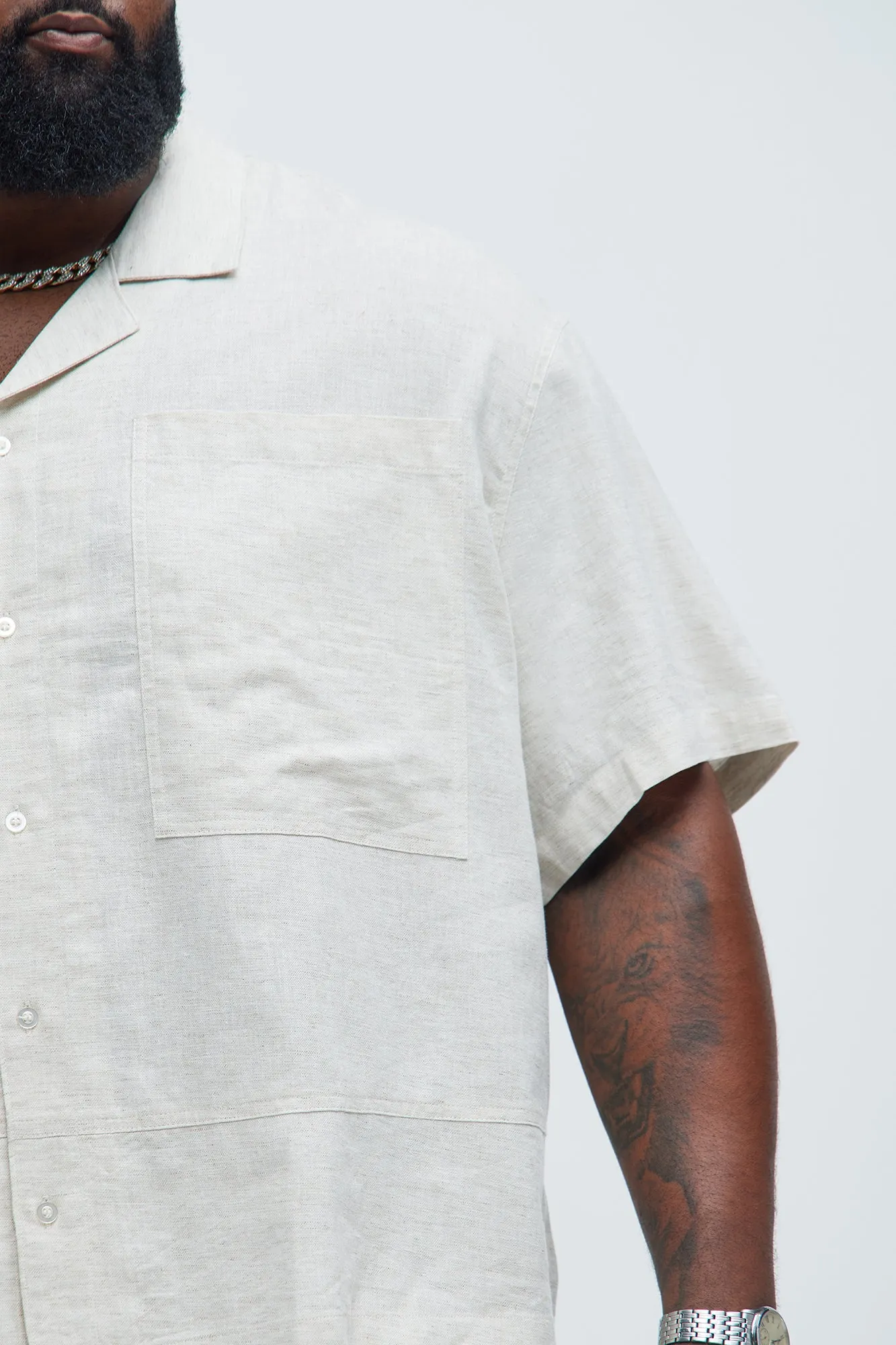 Bahamas Linen Cuban Shirt - Oatmeal