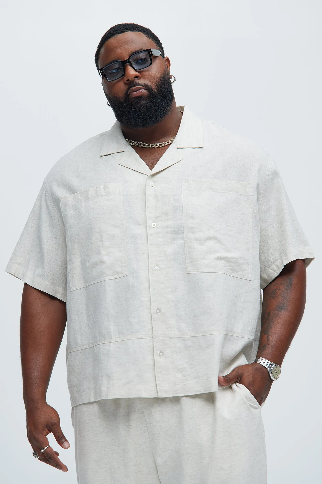 Bahamas Linen Cuban Shirt - Oatmeal