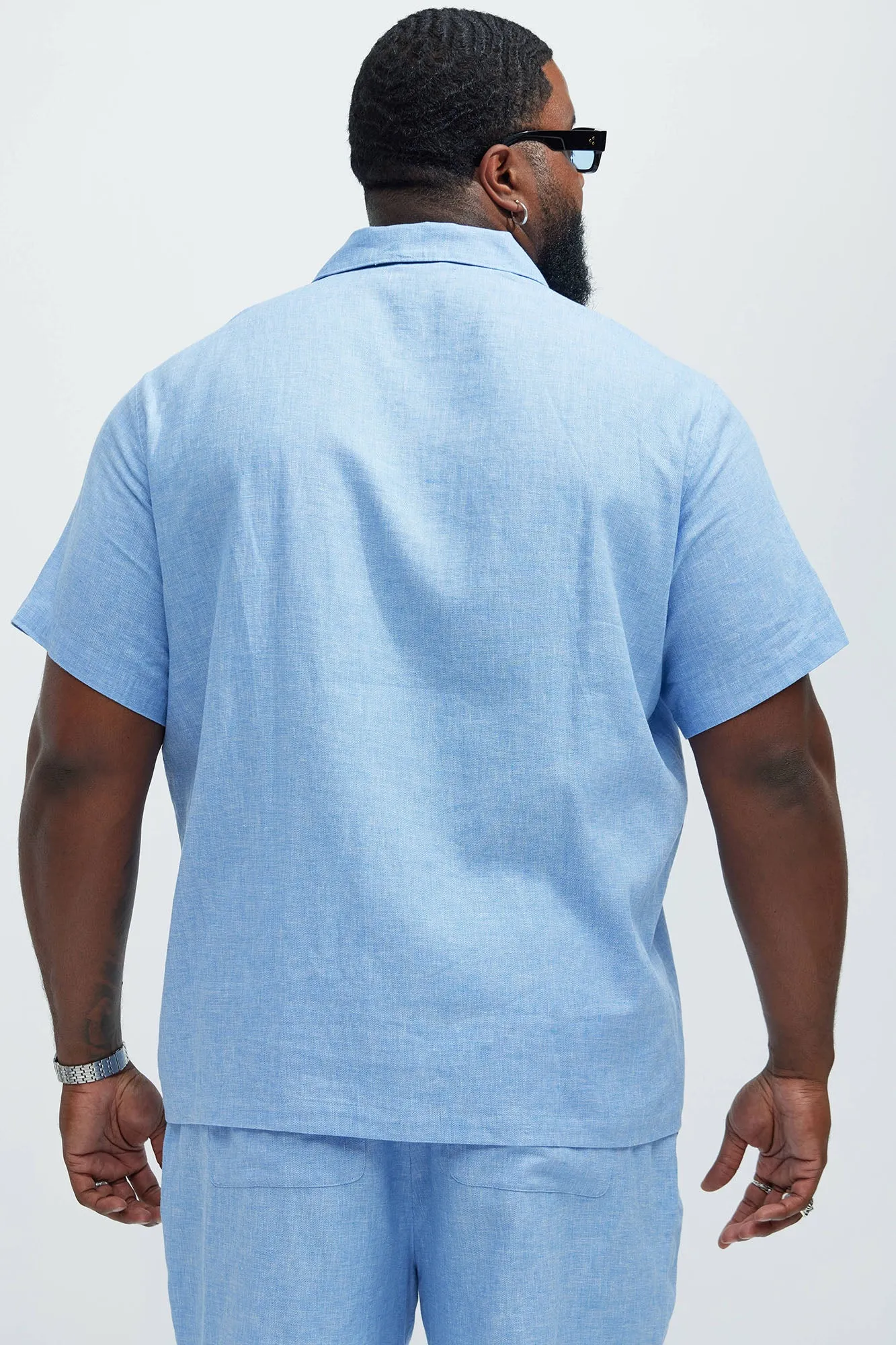 Bahamas Linen Shirt - Ice Blue