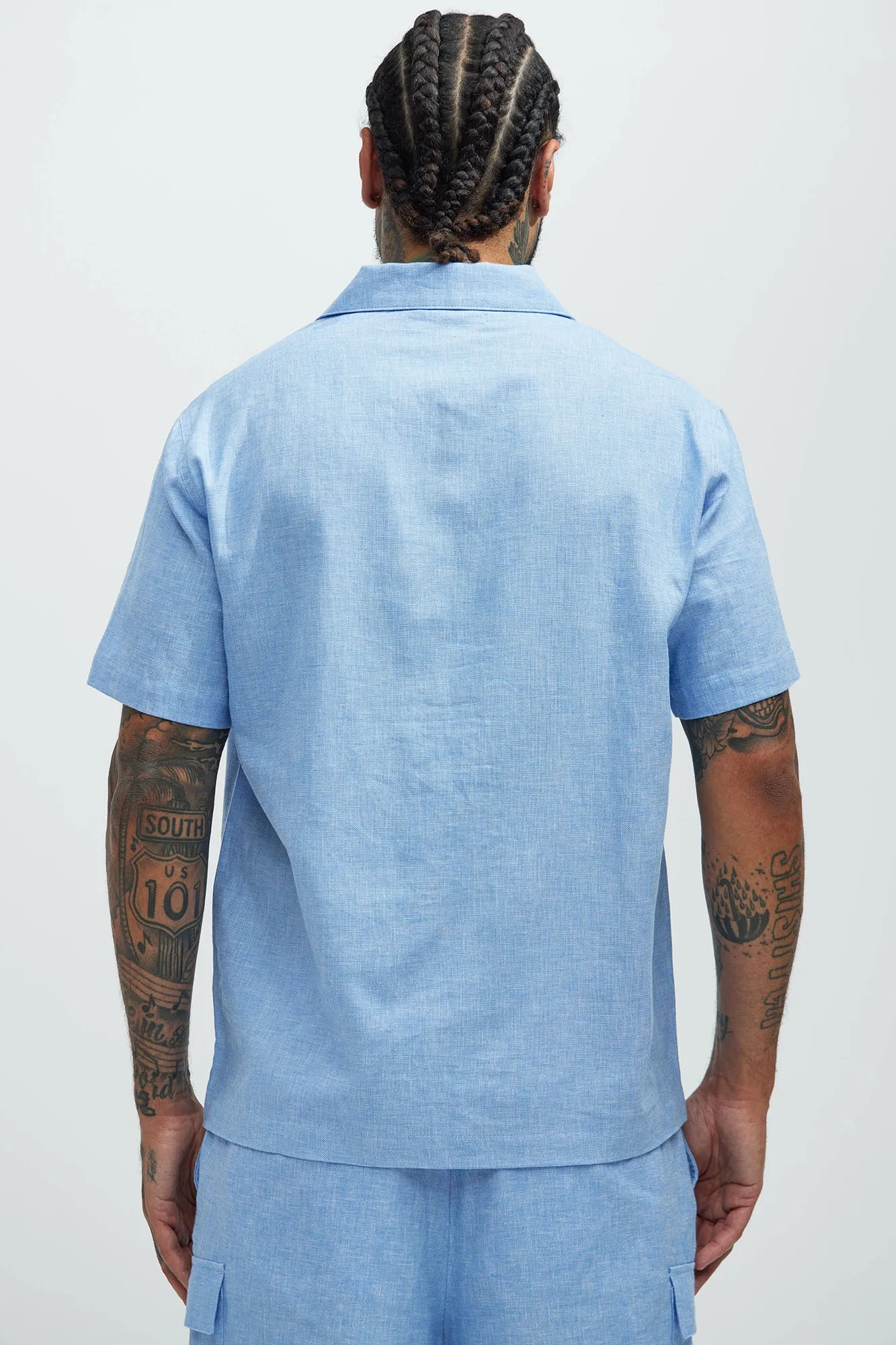 Bahamas Linen Shirt - Ice Blue