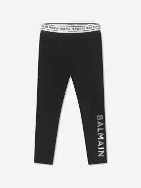 Balmain Girls Logo Leggings in Black