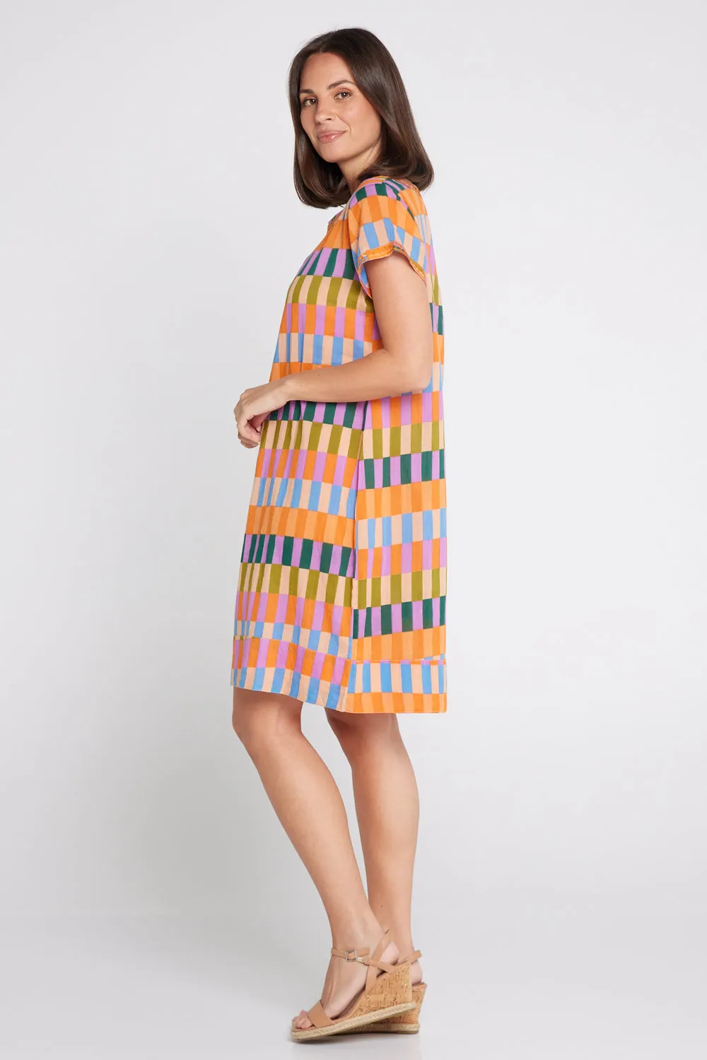 Barbara Petite Cotton Dress - Multi