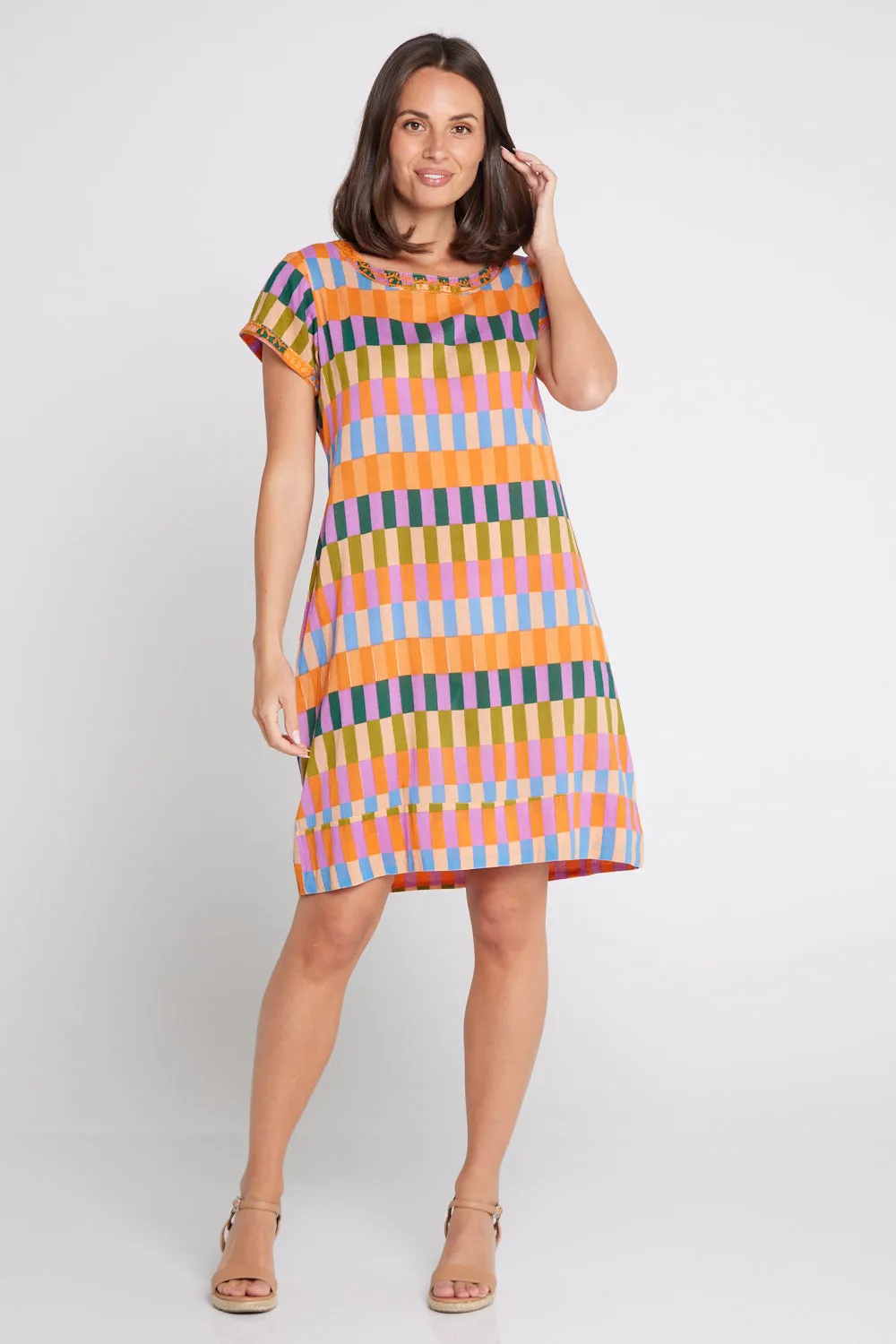 Barbara Petite Cotton Dress - Multi