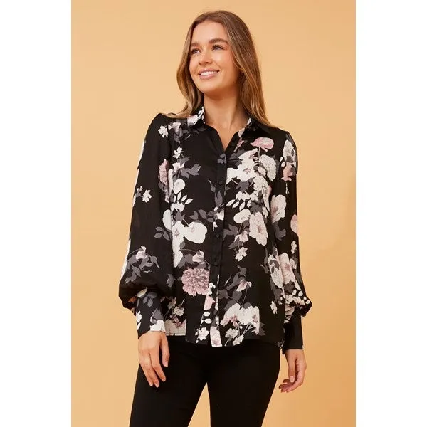 BELLE BALLOON SLEEVE FLORAL SHIRT