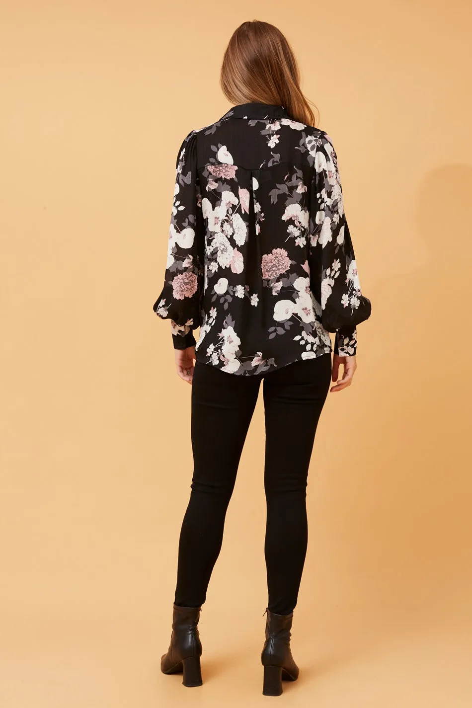 BELLE BALLOON SLEEVE FLORAL SHIRT