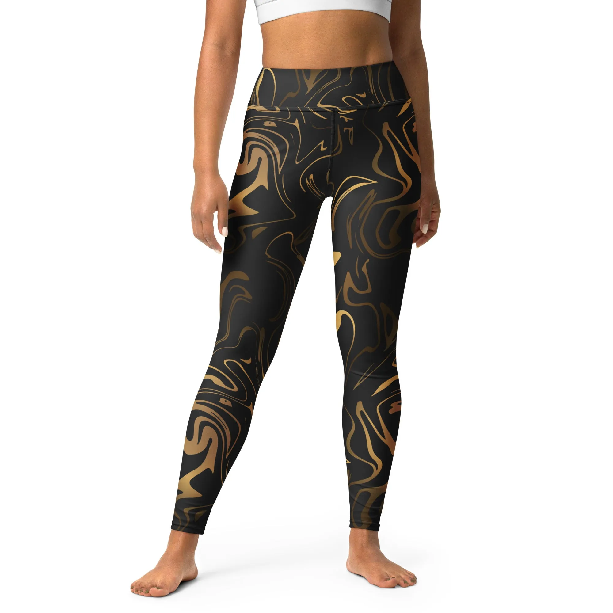 Black & Gold Yoga Leggings