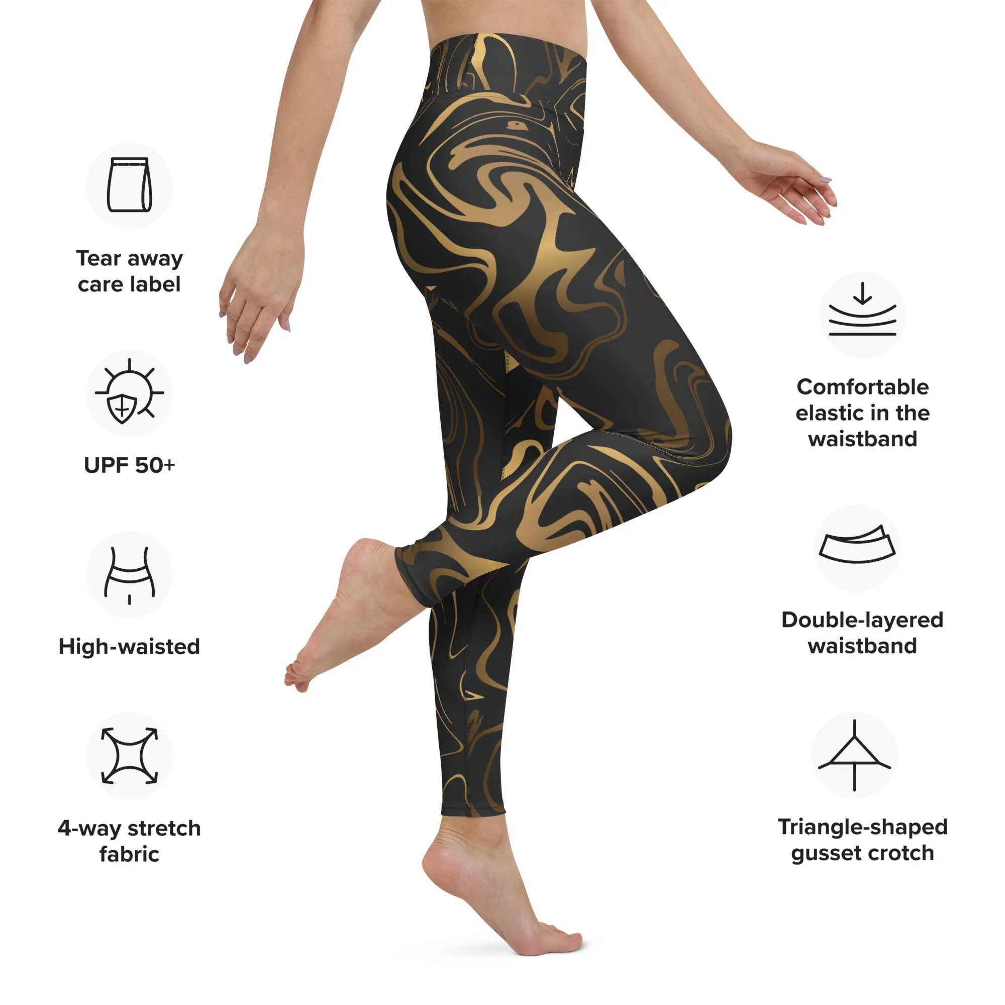 Black & Gold Yoga Leggings