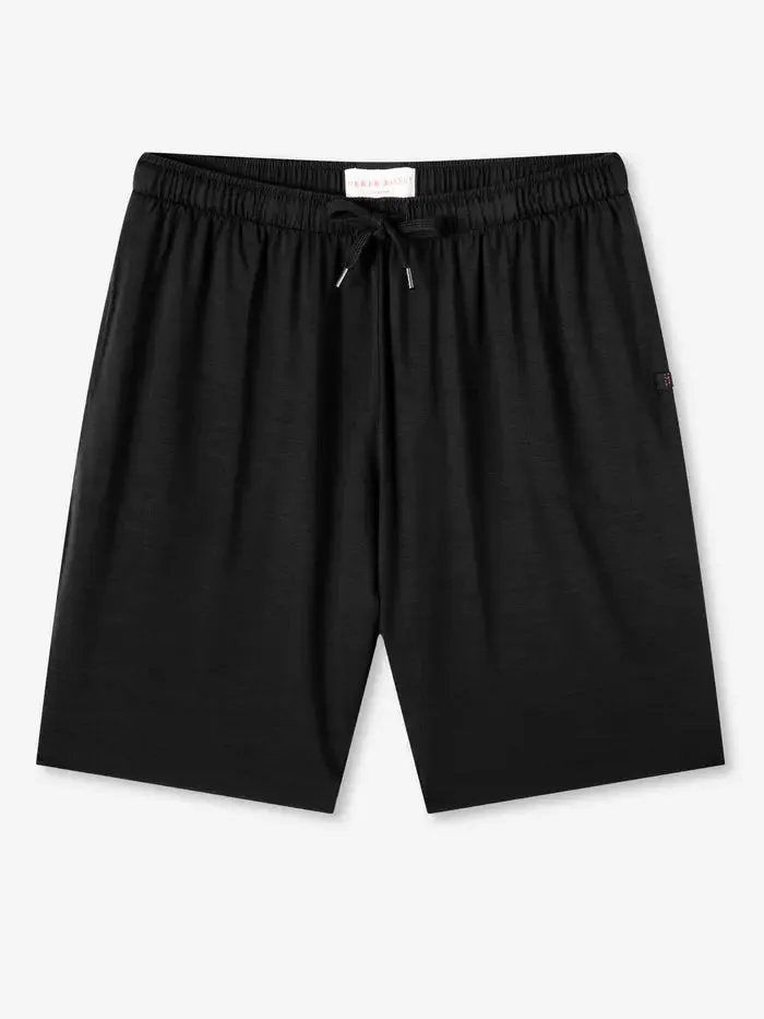 Black Basel Micro Modal Stretch Men's Lounge Shorts