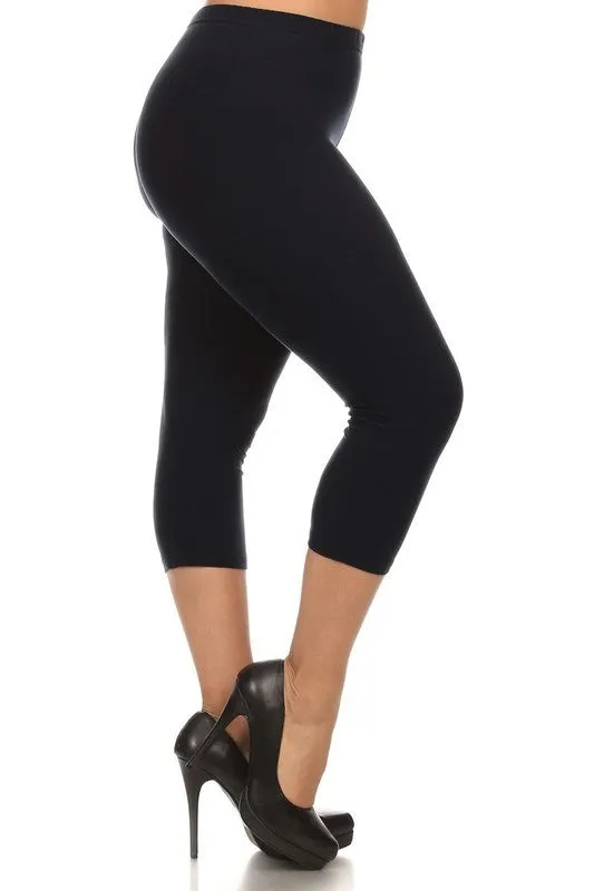 Black Capri Leggings - Plus