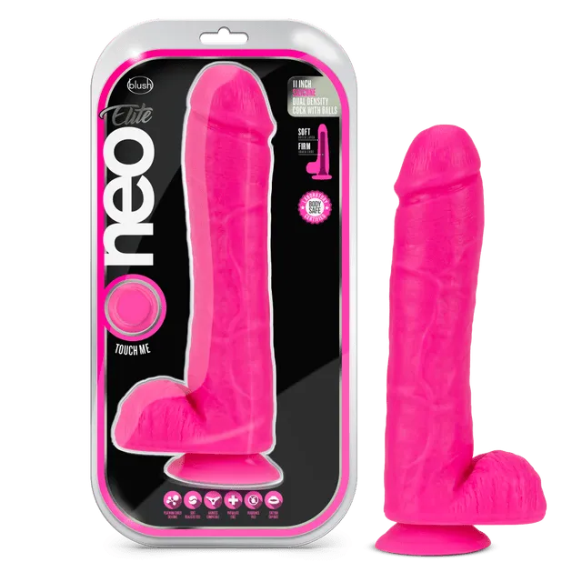 Blush Neo Elite 11 Inch Dual Density Cock with Balls