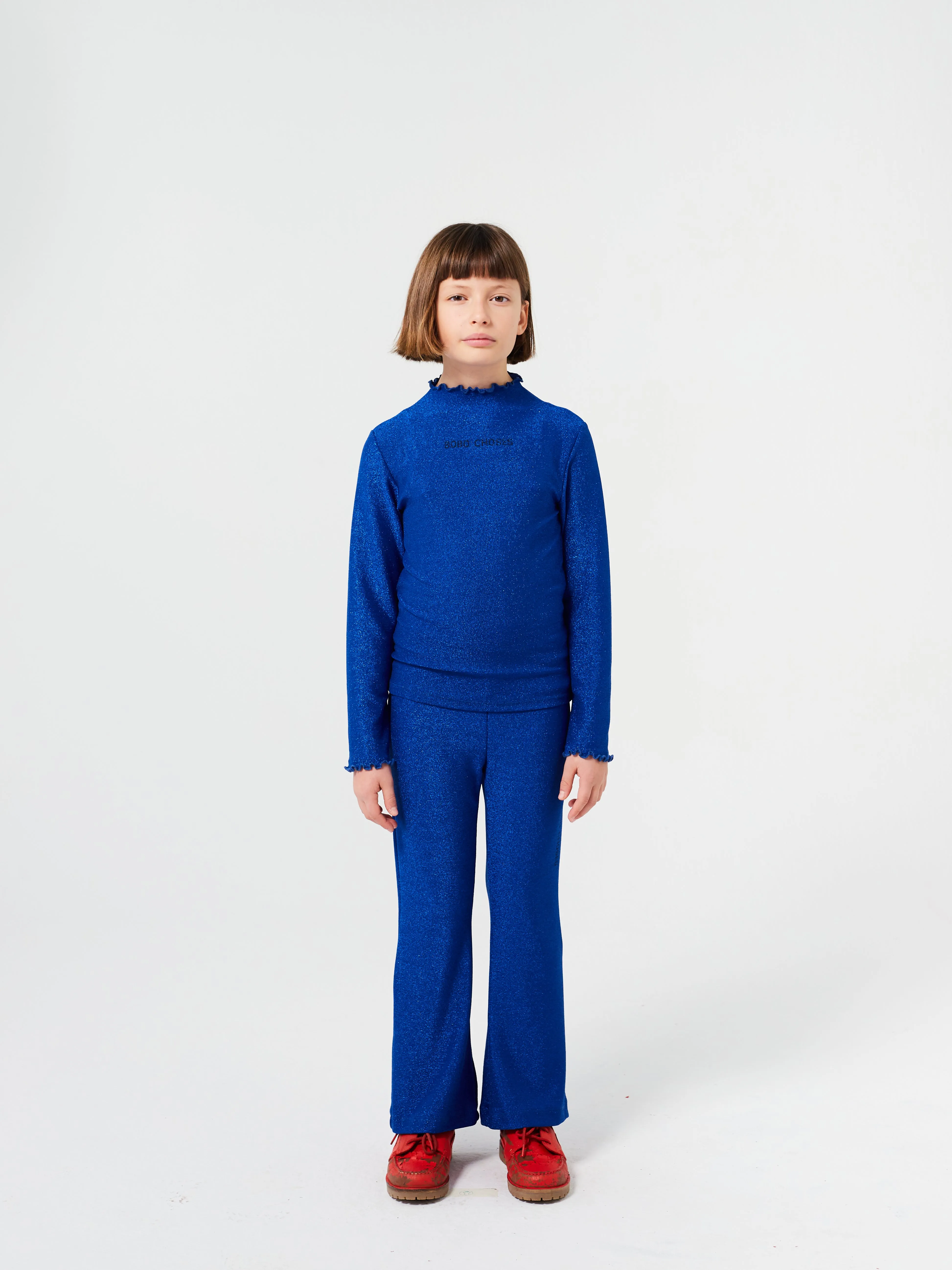 Bobo Choses Blue Glitter Flared Pants