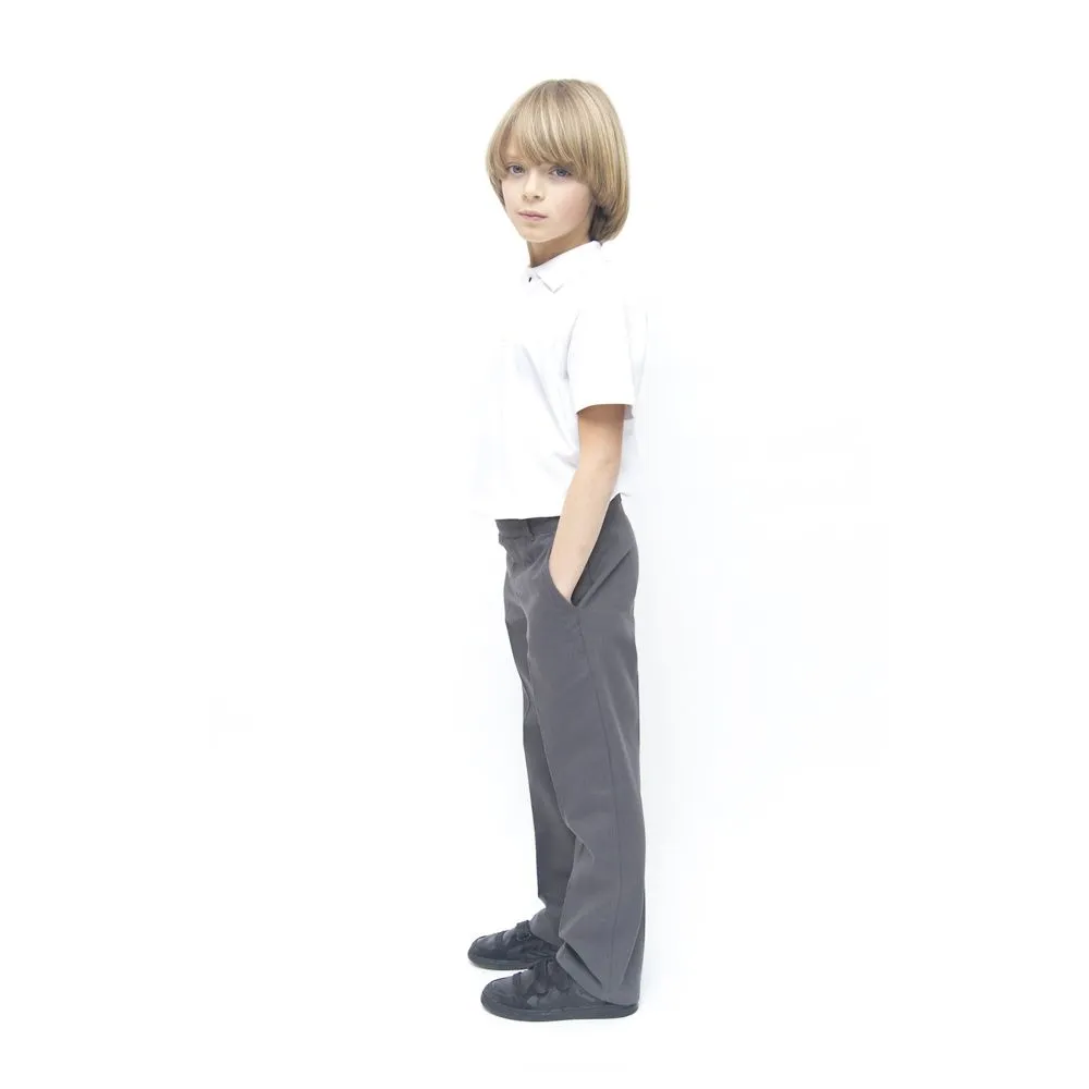 Boys Classic Fit School Trousers - 100% Organic Cotton