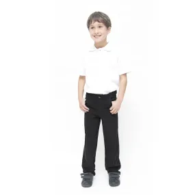 Boys Slim Fit School Trousers - 100% Organic Cotton