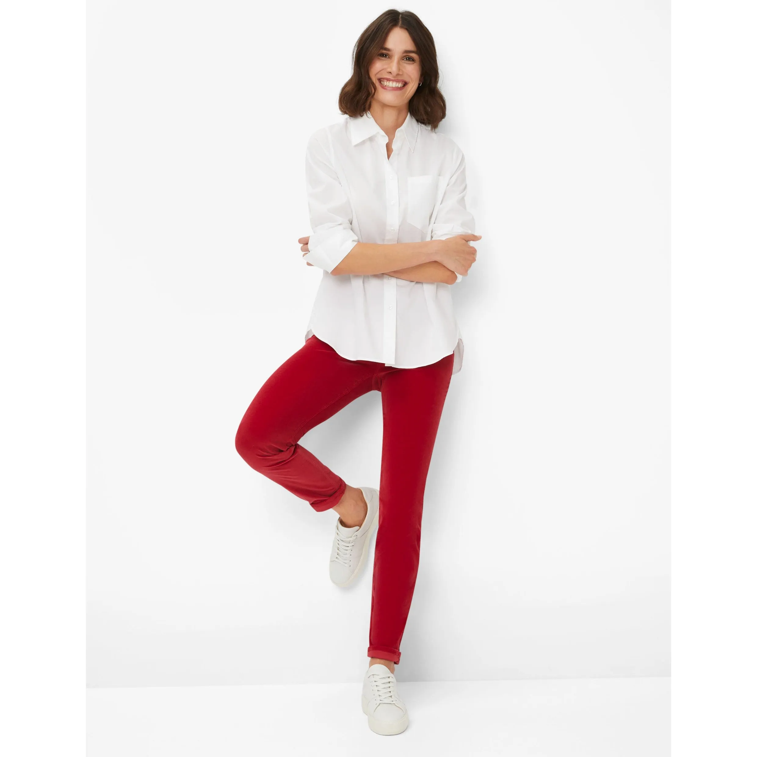 Brax Shakira Clean Velvet Skinny Jean in Carmine 75-1038/42