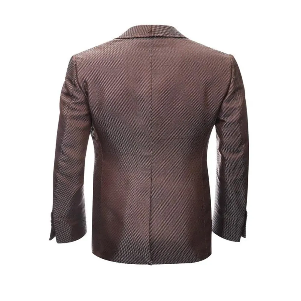 Brown Bronze Silk Smoking Jacket