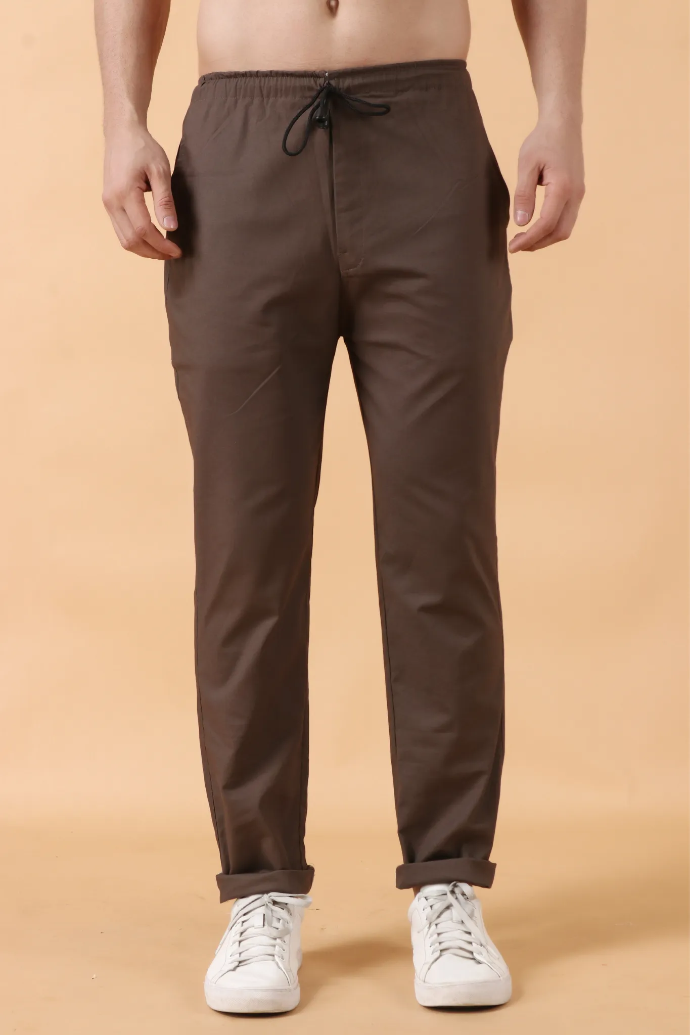 Brown Stretch Cargo Pants